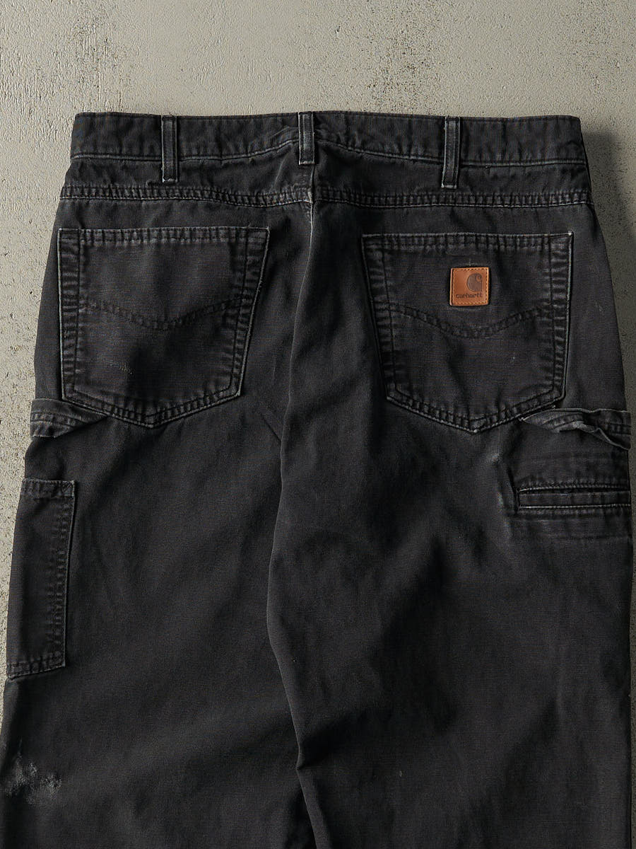 Vintage Y2K Faded Black Carhartt Lightweight Carpenter Pants (33.5x31)