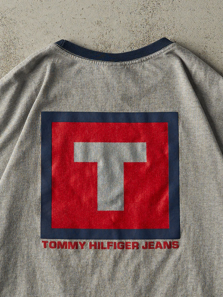 Vintage Y2K Grey Tommy Jeans Tee (XL/XXL)