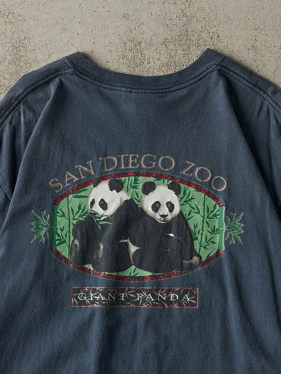 Vintage Y2K Blue San Diego Zoo Panda Tee (L/XL)