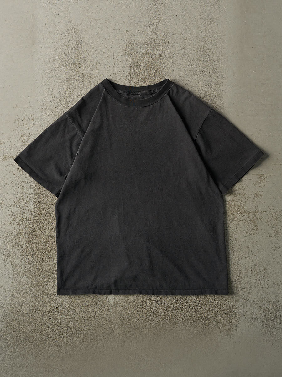 Vintage 90s Faded Black Blank Single Stitch Tee (S/M)