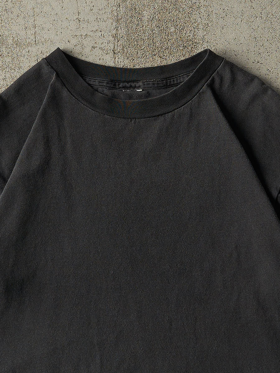 Vintage 90s Faded Black Blank Single Stitch Tee (S/M)