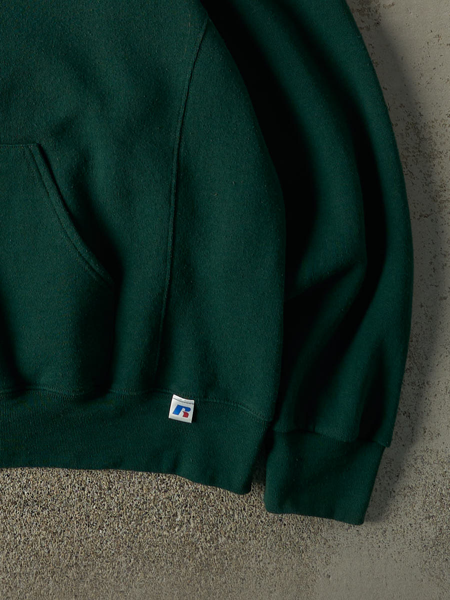 Vintage Y2K Green Russell Athletic Blank Hoodie (L/XL)