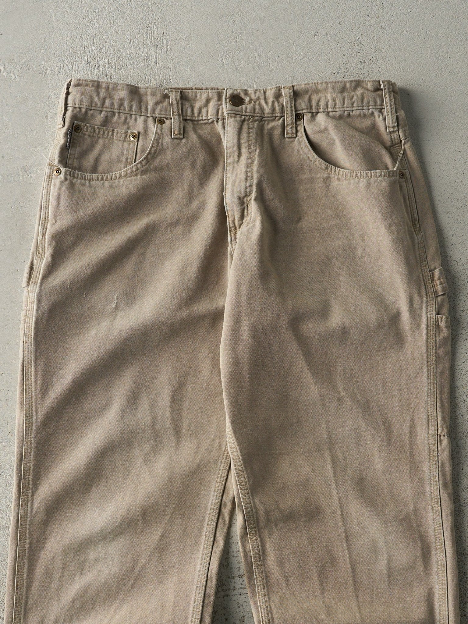 Vintage Y2K Beige Loose Fit Carhartt Lightweight Carpenter Pants (33x29)