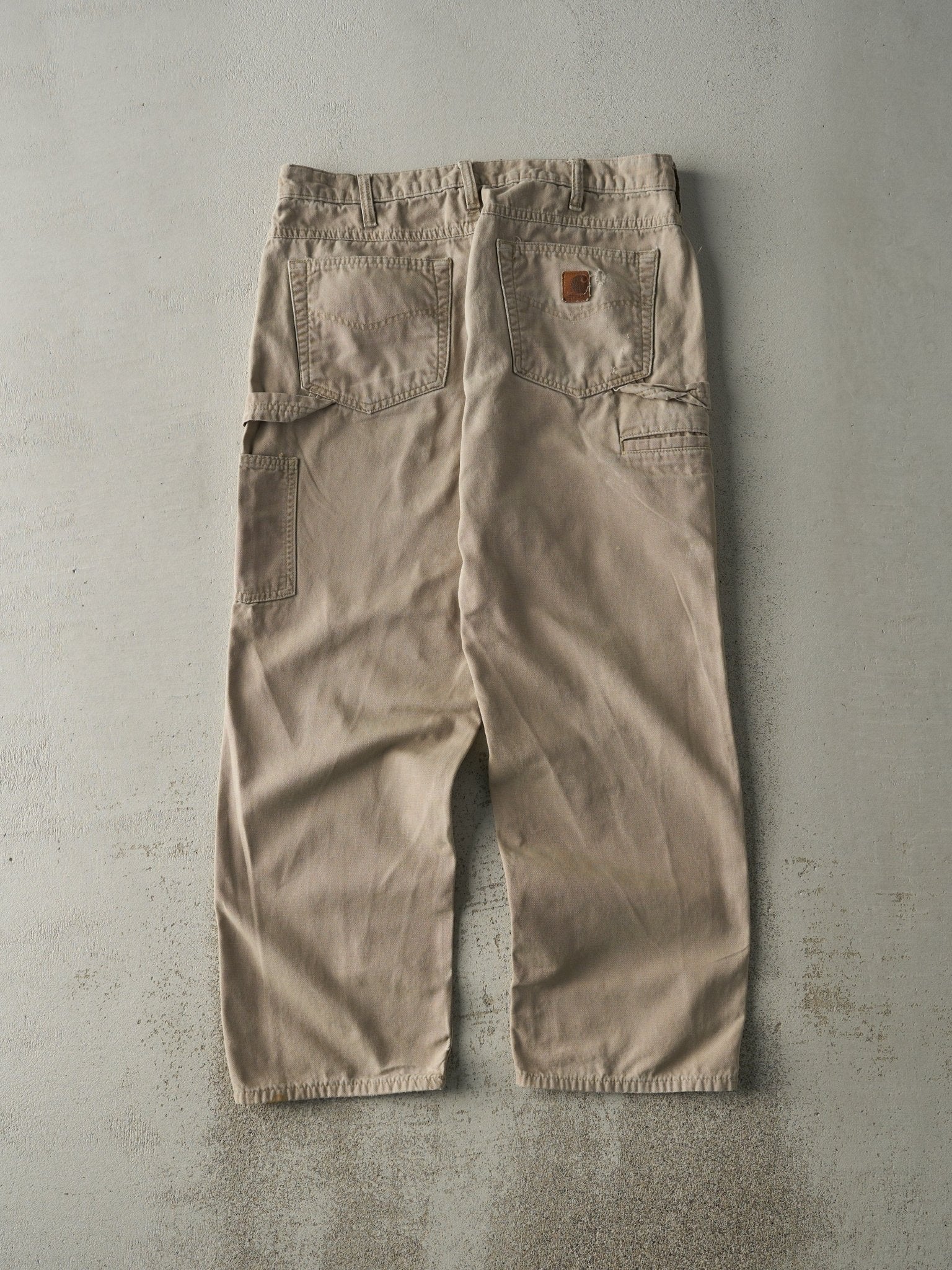 Vintage Y2K Beige Loose Fit Carhartt Lightweight Carpenter Pants (33x29)