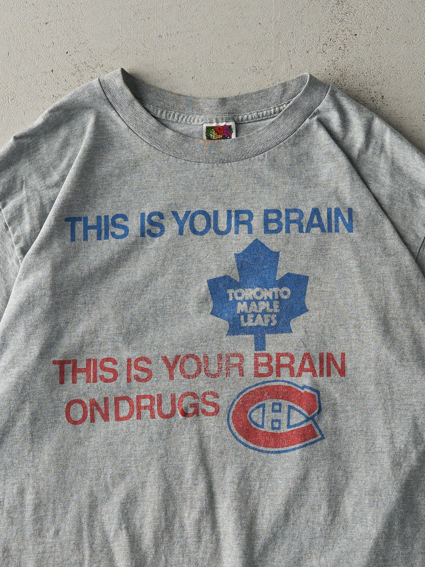 Vintage Y2K Grey Toronto Maple Leafs x Montreal Canadians Long Tee (L)