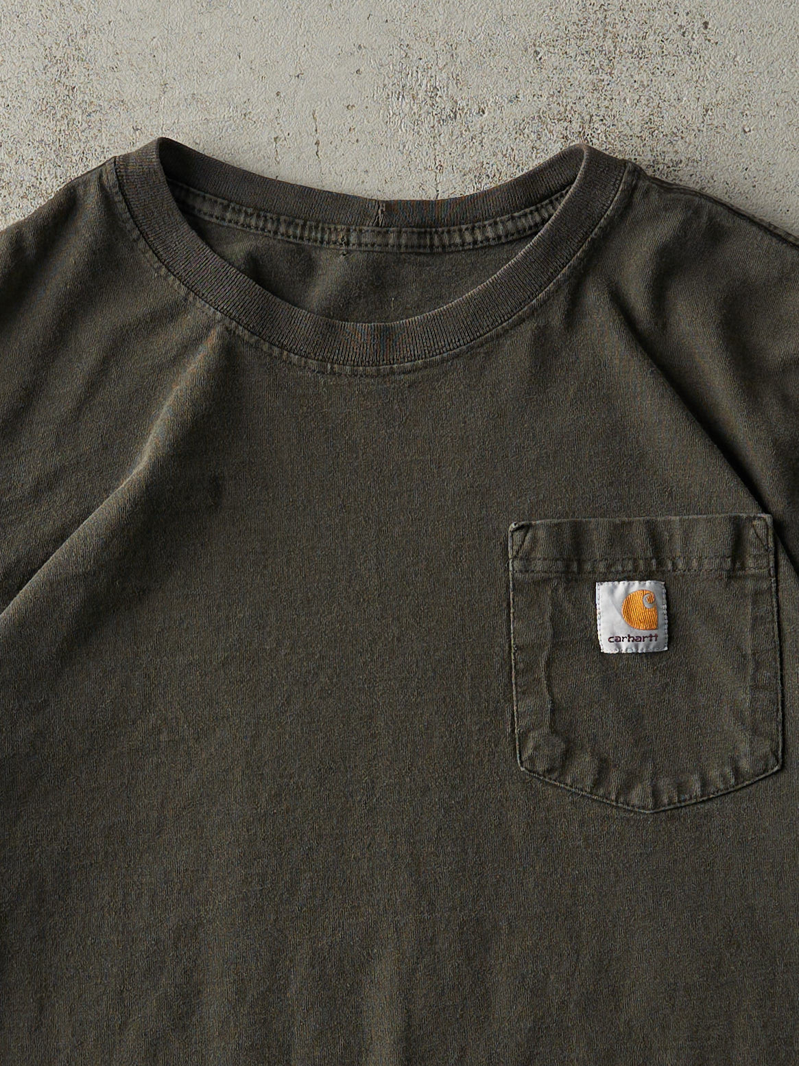 Vintage Y2K Dark Green Carhartt Cropped Pocket Tee (S/M)