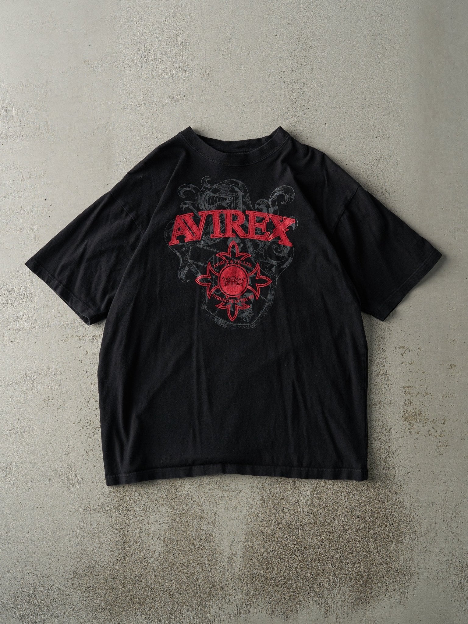 Vintage Y2K Black Avirex Logo Tee (M/L)