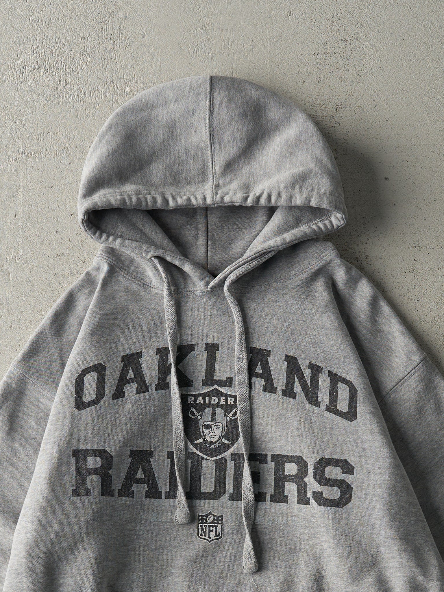 Vintage Y2K Grey Oakland Raiders Hoodie (M)