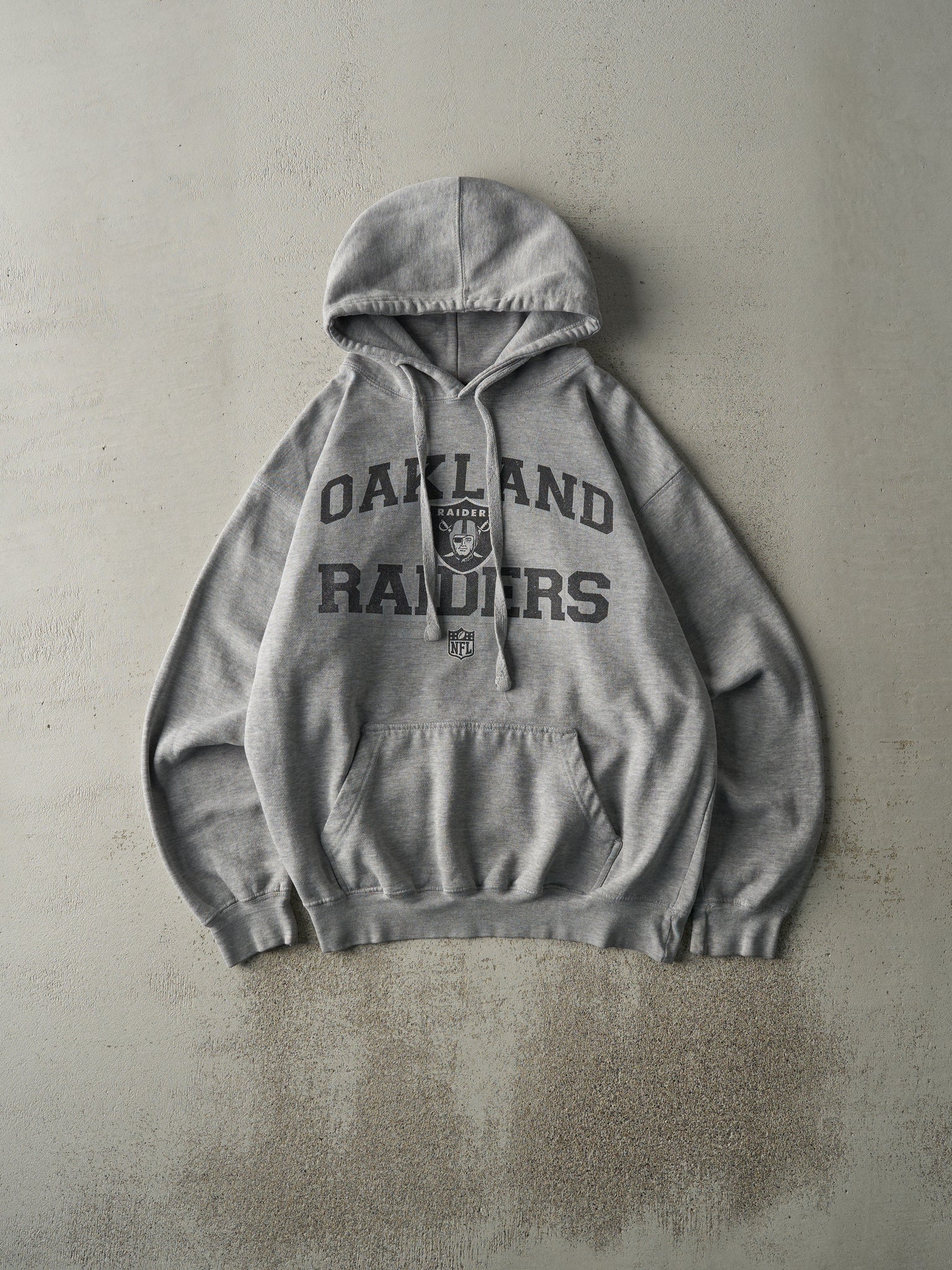 Vintage Y2K Grey Oakland Raiders Hoodie (M)