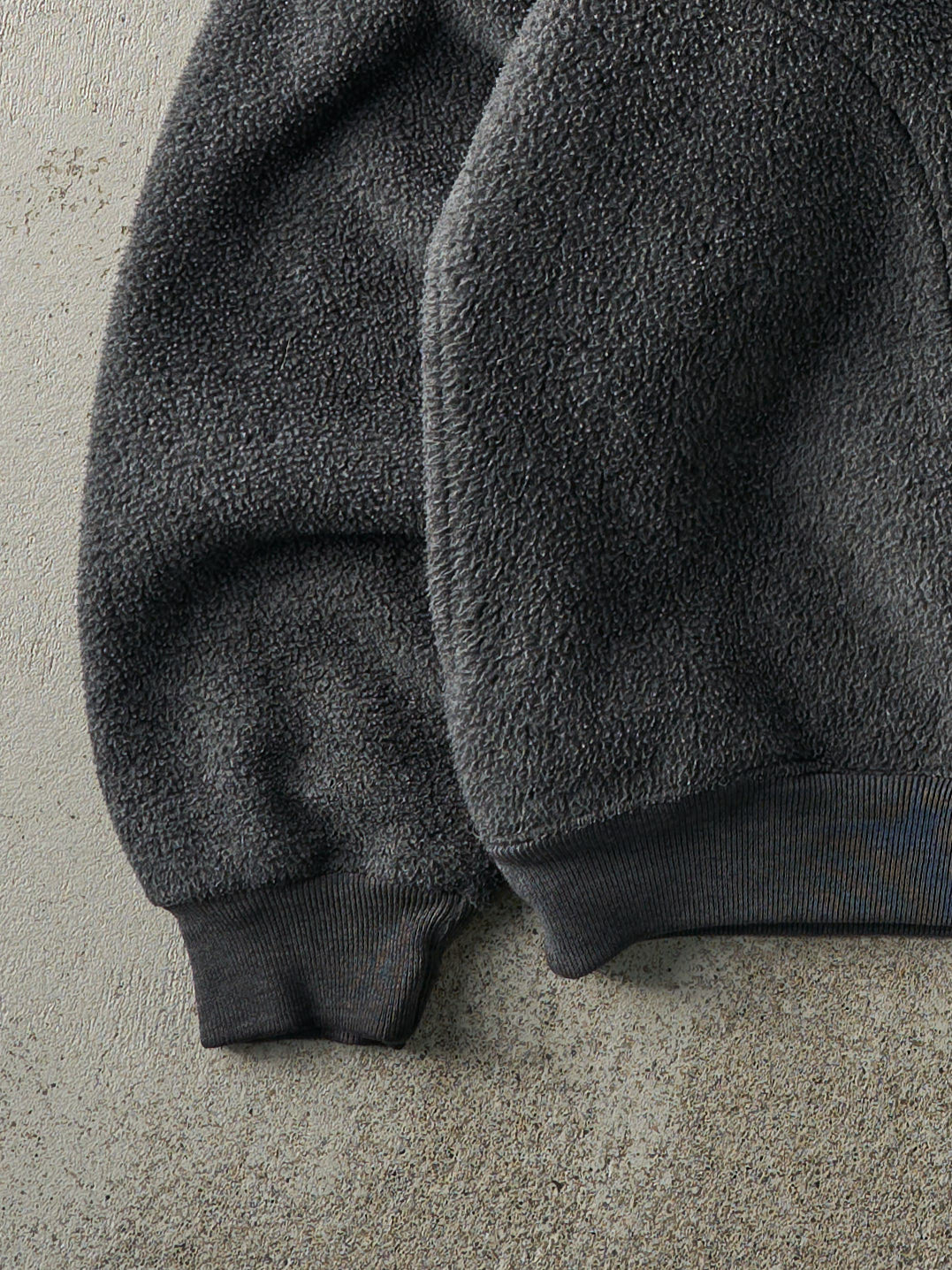 Vintage 90s Charcoal Grey Fleece Quarter Zip Sweater (S/M)