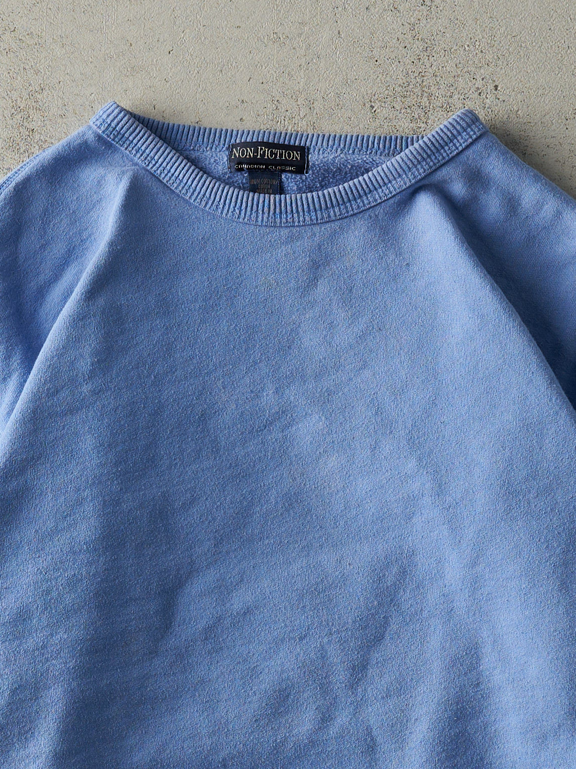 Vintage 90s Blue Blank Boxy Crewneck (L)