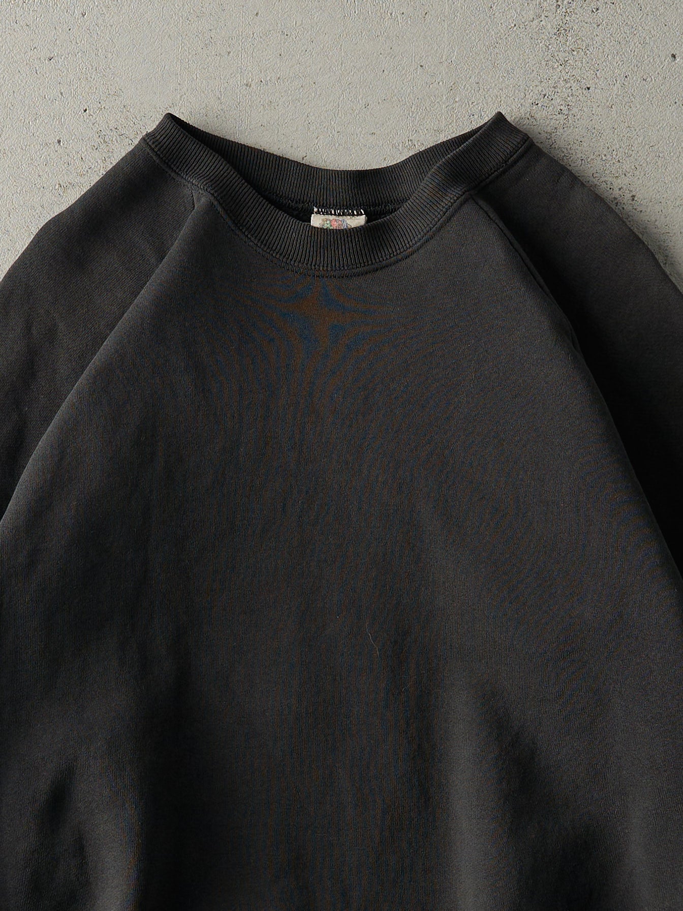 Vintage 80s Faded Black Blank Crewneck (M)