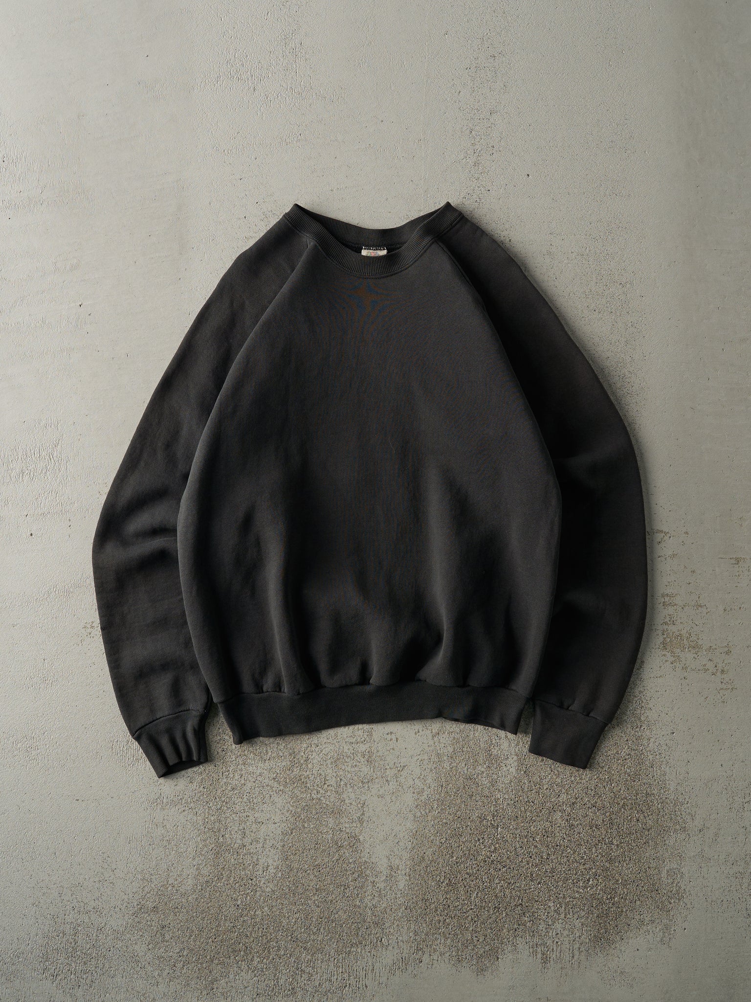 Vintage 80s Faded Black Blank Crewneck (M)