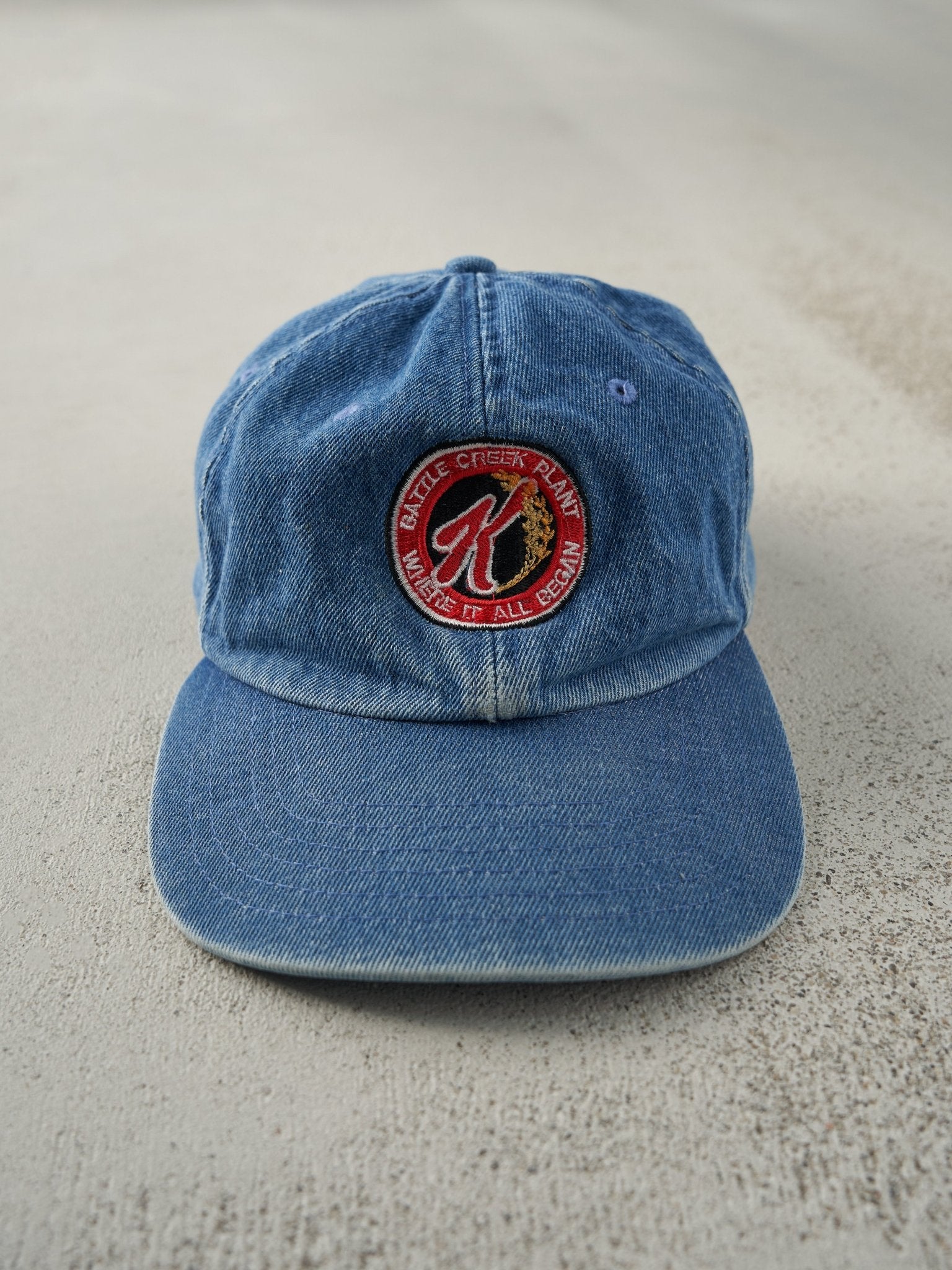 Vintage 90s Mid Wash Embroidered Denim Kellogg's Strapback Hat