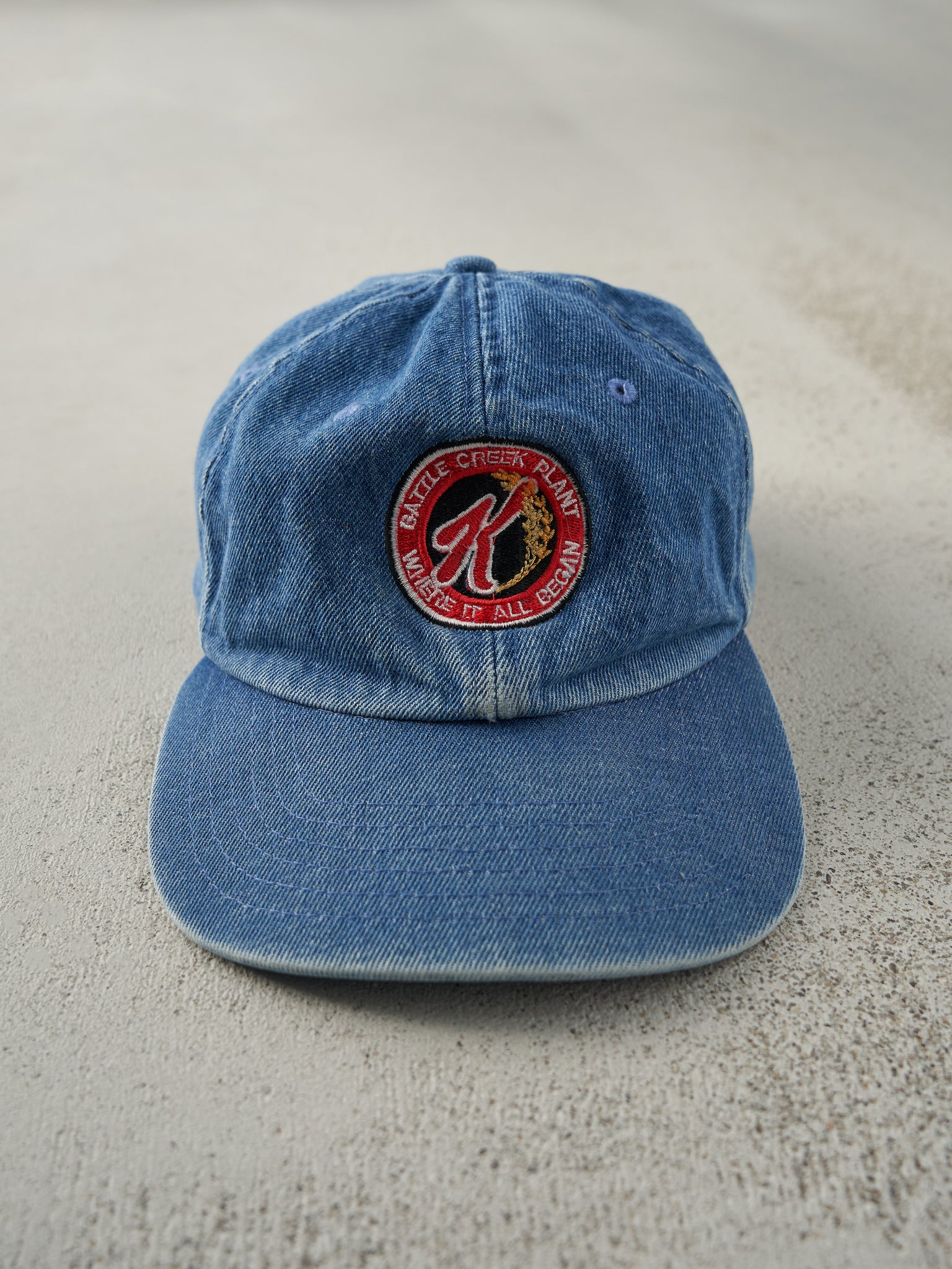 Vintage 90s Mid Wash Embroidered Denim Kellogg's Strap Back Hat