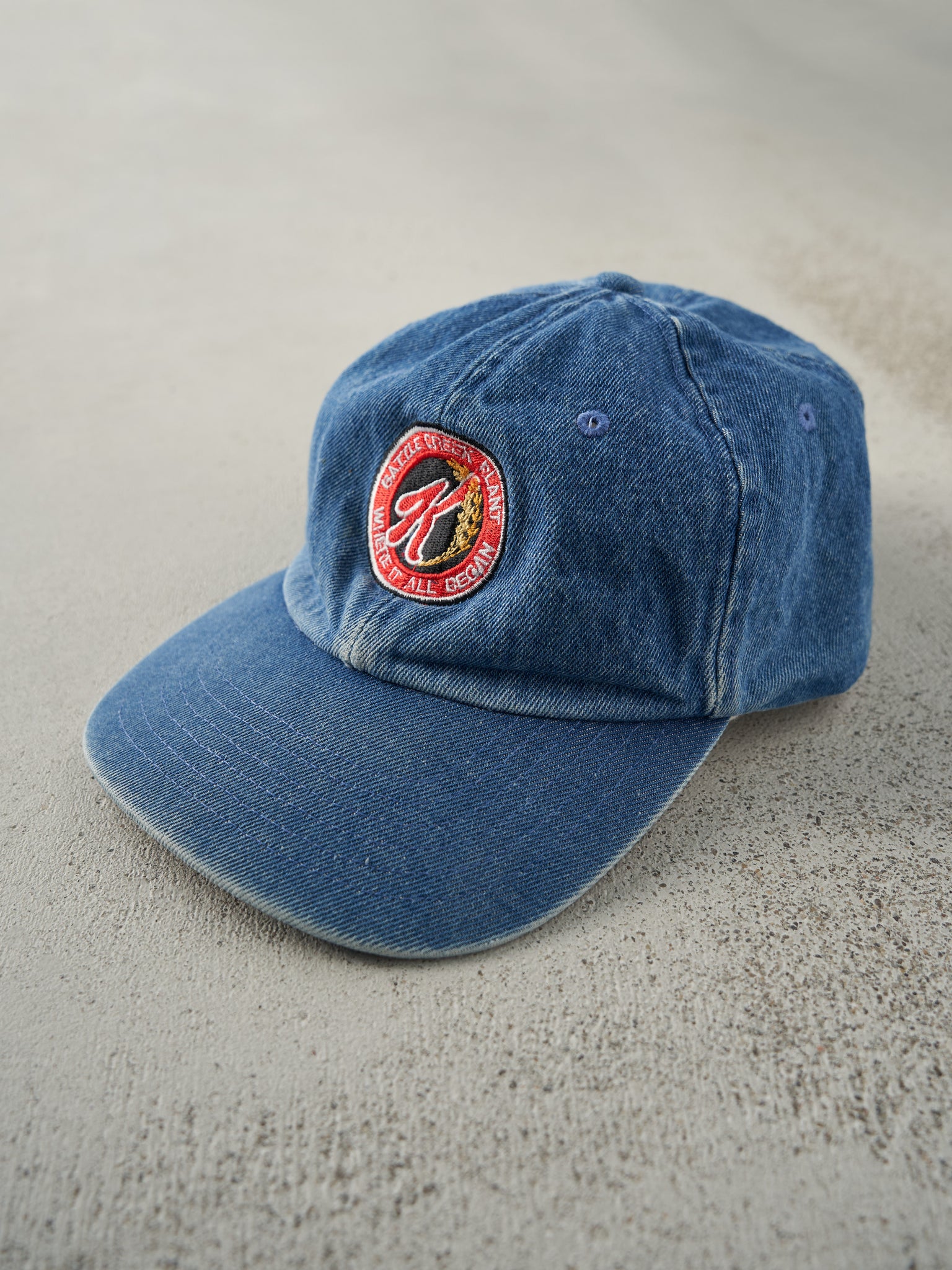 Vintage 90s Mid Wash Embroidered Denim Kellogg's Strap Back Hat