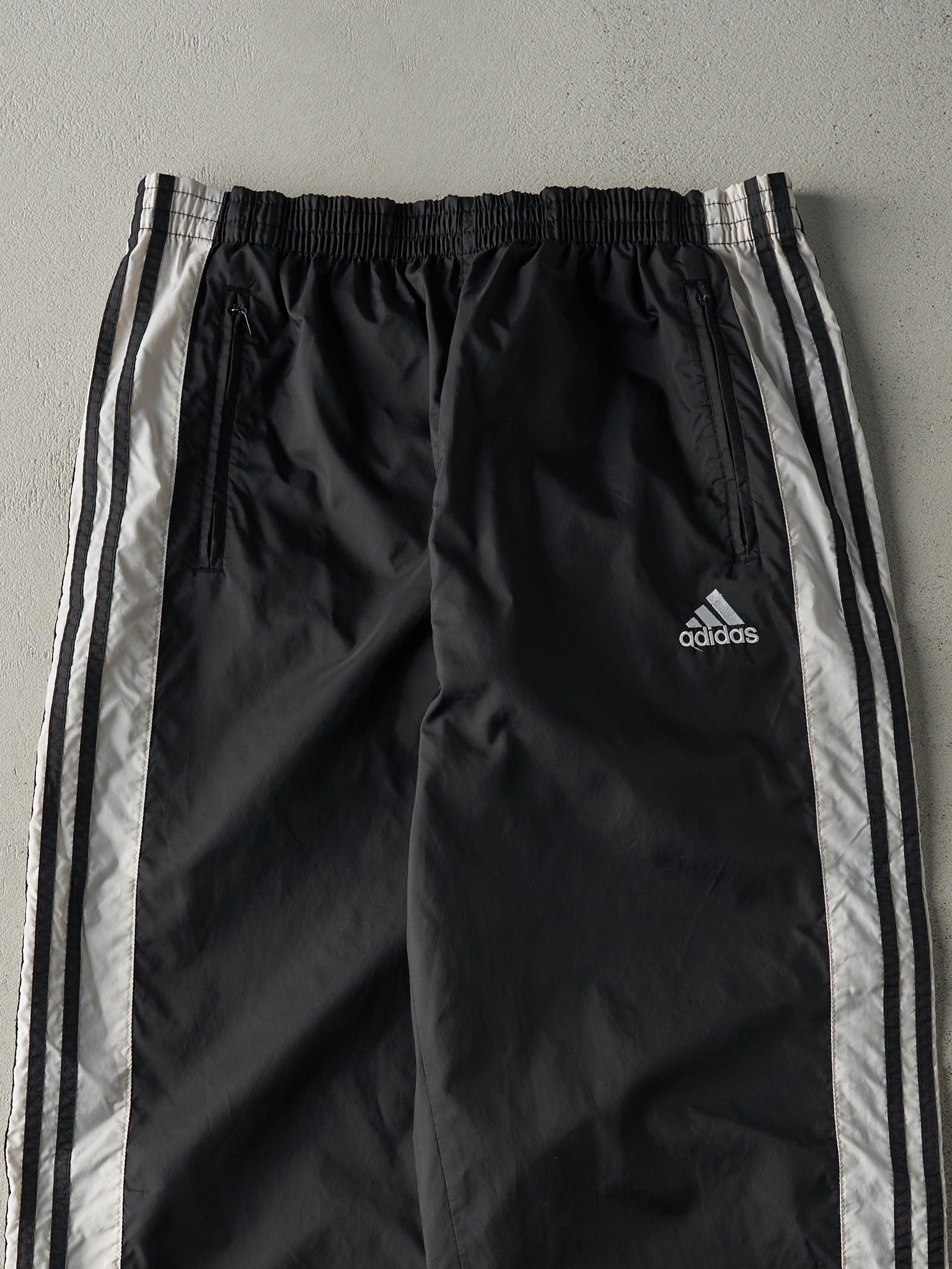 Vintage 90s Black Adidas Tear Away Track Pants (34x32)