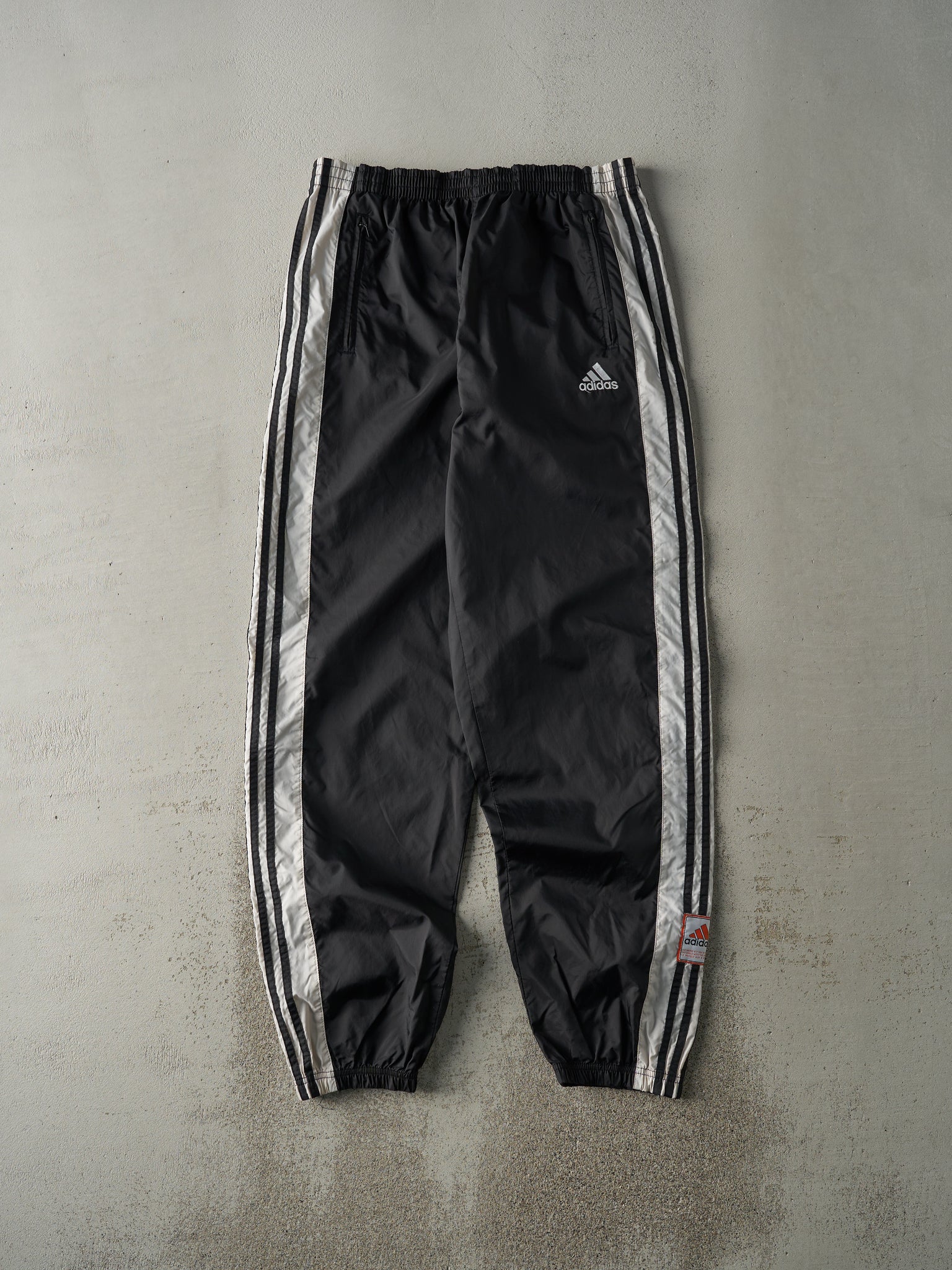 Vintage 90s Black Adidas Tear Away Track Pants (34x32)