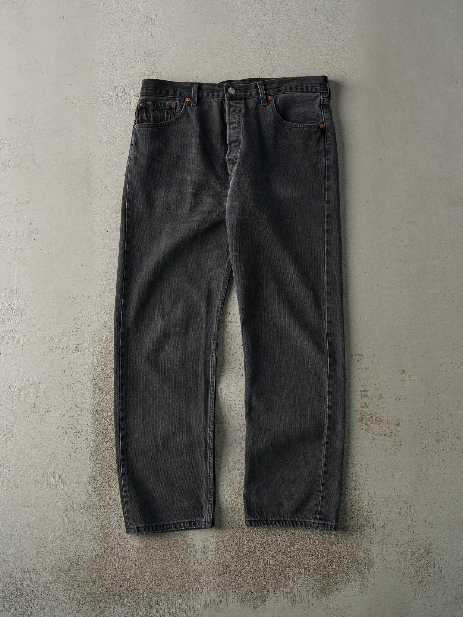 Vintage 90s Faded Black Levi's 501 Denim Pants (35.5x31)