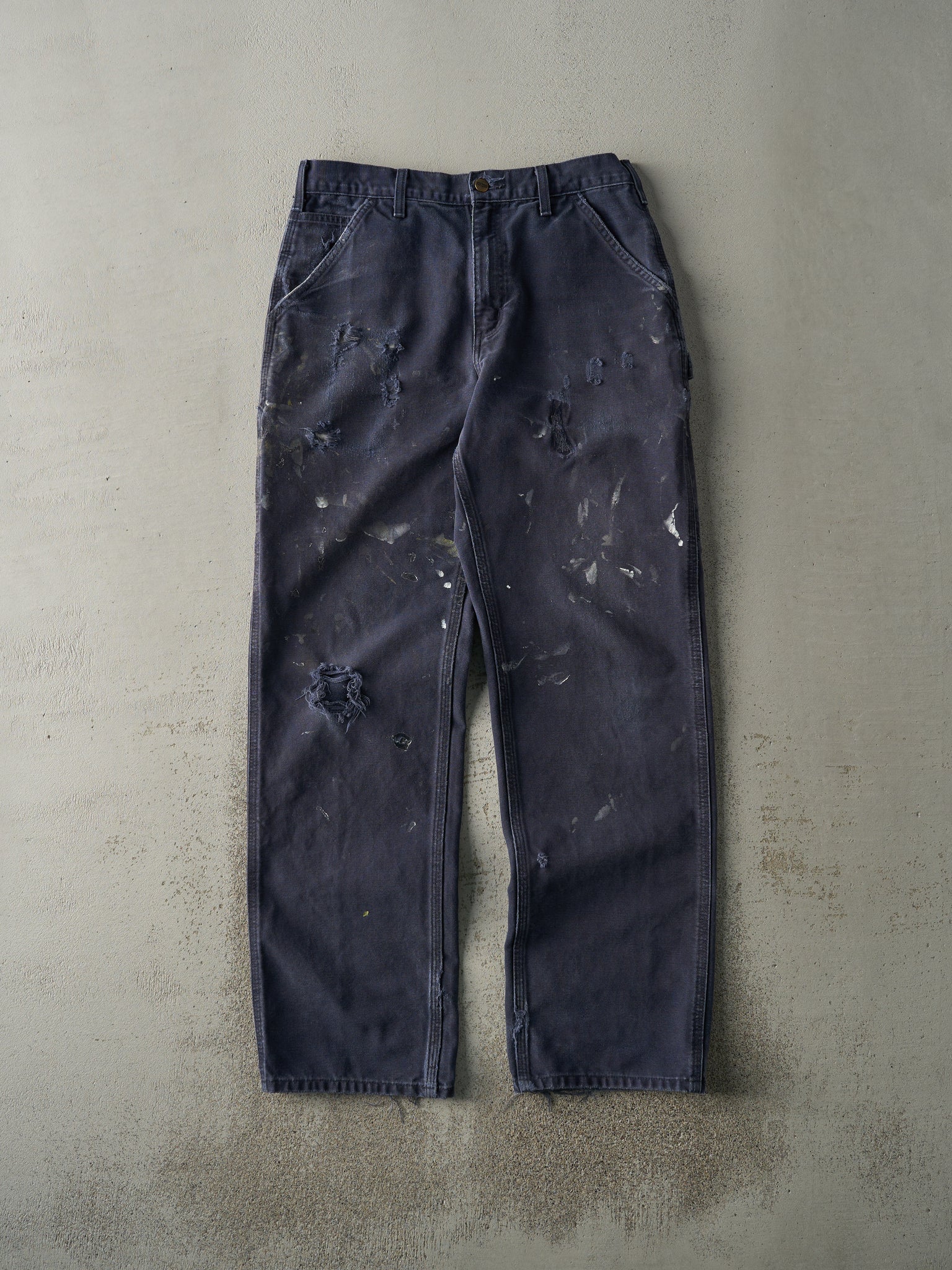 Vintage Y2K Navy Blue Dungaree Fit Carhartt Carpenter Pants (32x32)