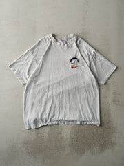 Vintage 90s Heather Grey Embroidered Coca Cola Single Stitch Tee (M/L)