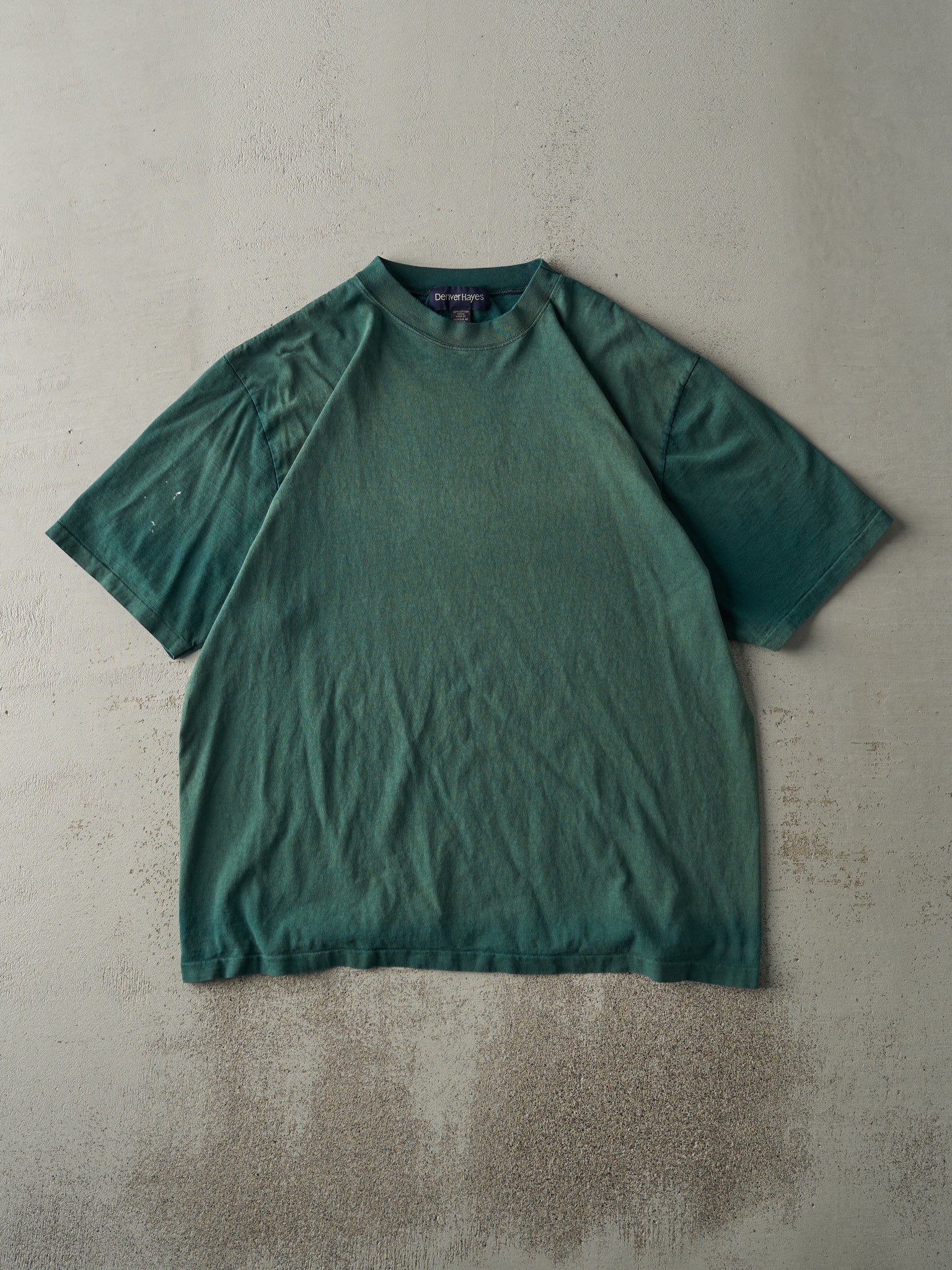 Vintage 90s Sun Faded Green Blank Tee (L/XL)