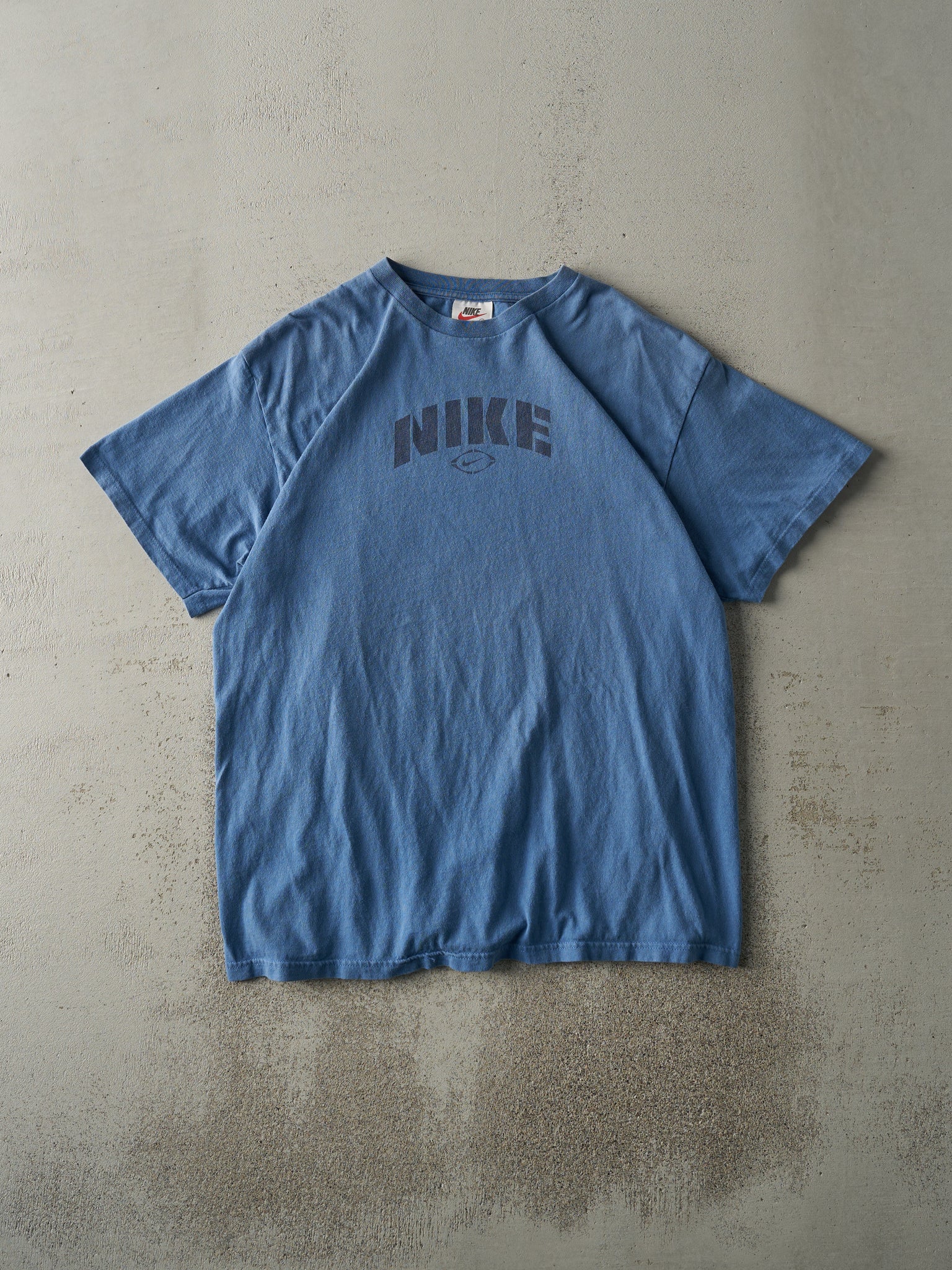 Vintage 90s Slate Blue Nike Logo Tee (M)