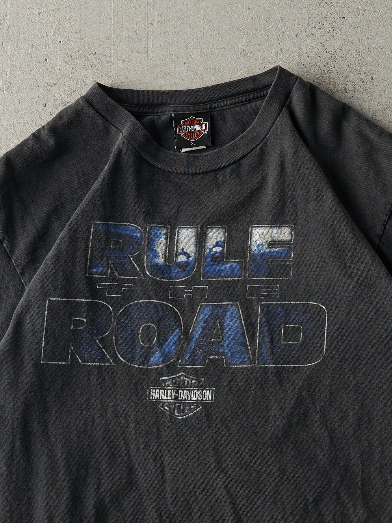 Vintage Y2K Faded Black Raleigh North Carolina Harley Davidson Tee (M/L)