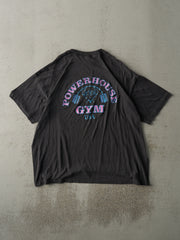 Vintage 80s Black Powerhouse Gym Single Stitch Tee (L/XL)