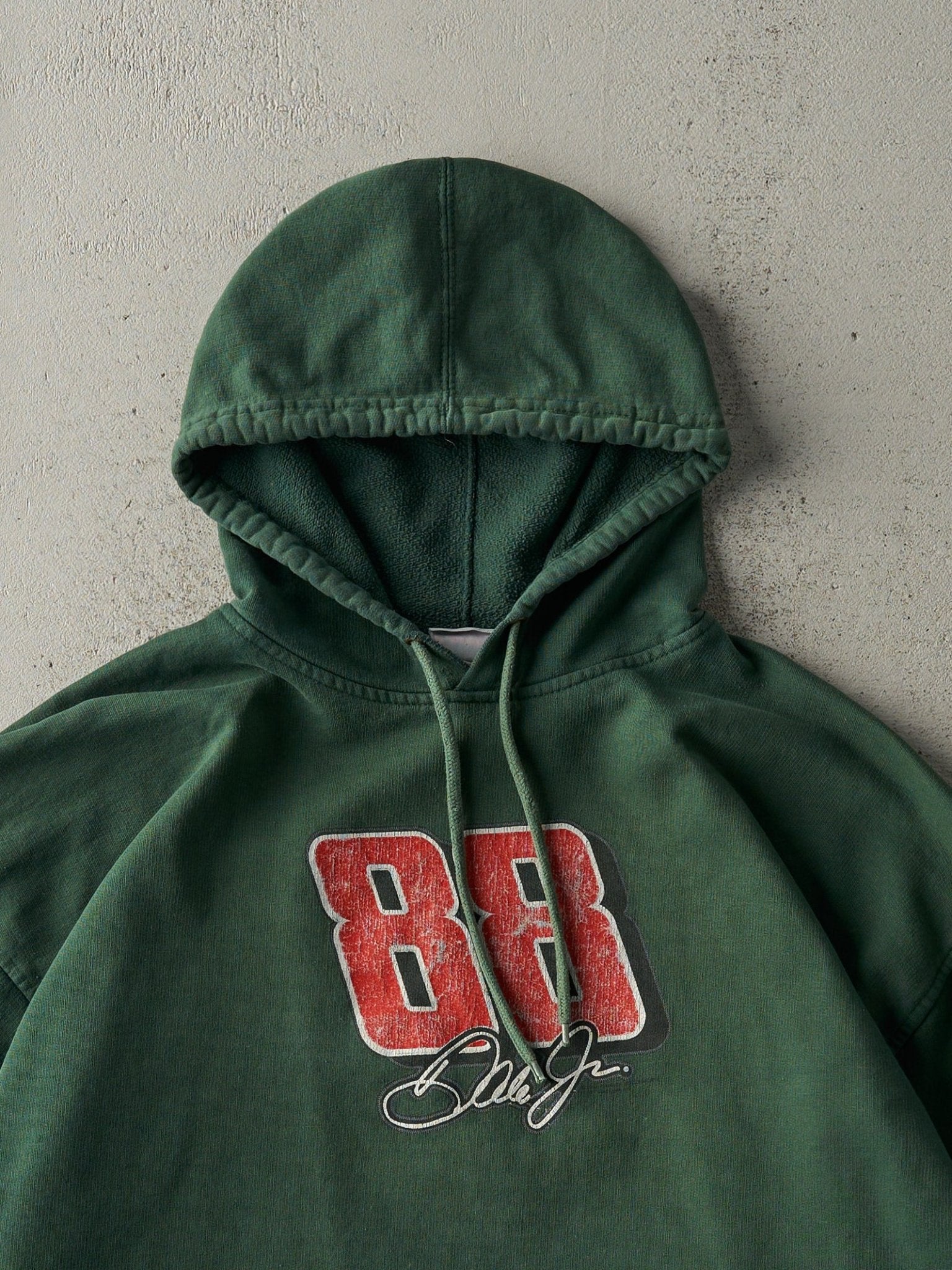 Vintage Y2K Forest Green Dale Earnhardt Jr. Nascar Racing Cropped Hoodie (L)