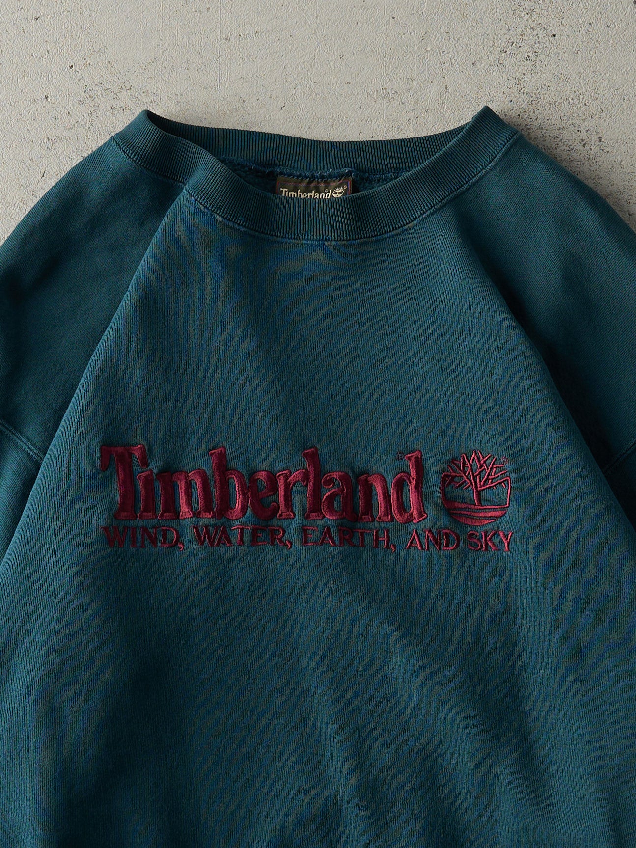 Vintage 90s Deep Teal Timberland Logo Crewneck (M/L)