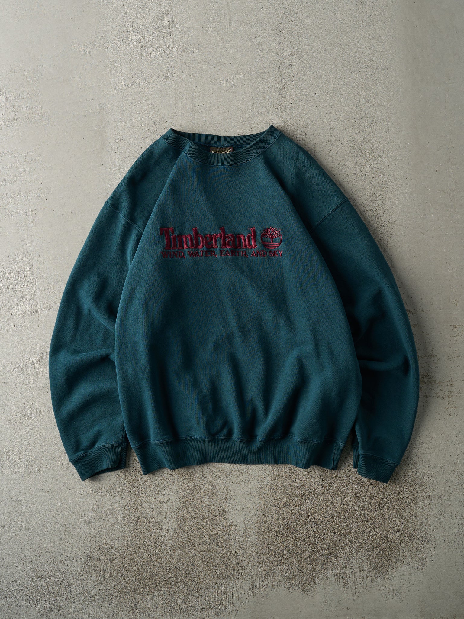 Vintage 90s Deep Teal Timberland Logo Crewneck (M/L)