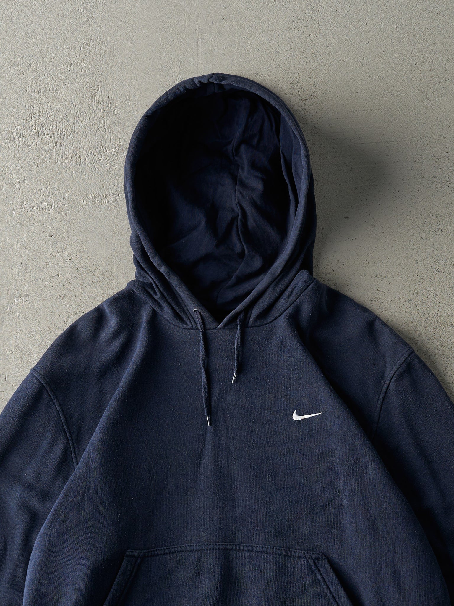 Vintage Y2K Navy Blue Embroidered Nike Swoosh Hoodie (L)