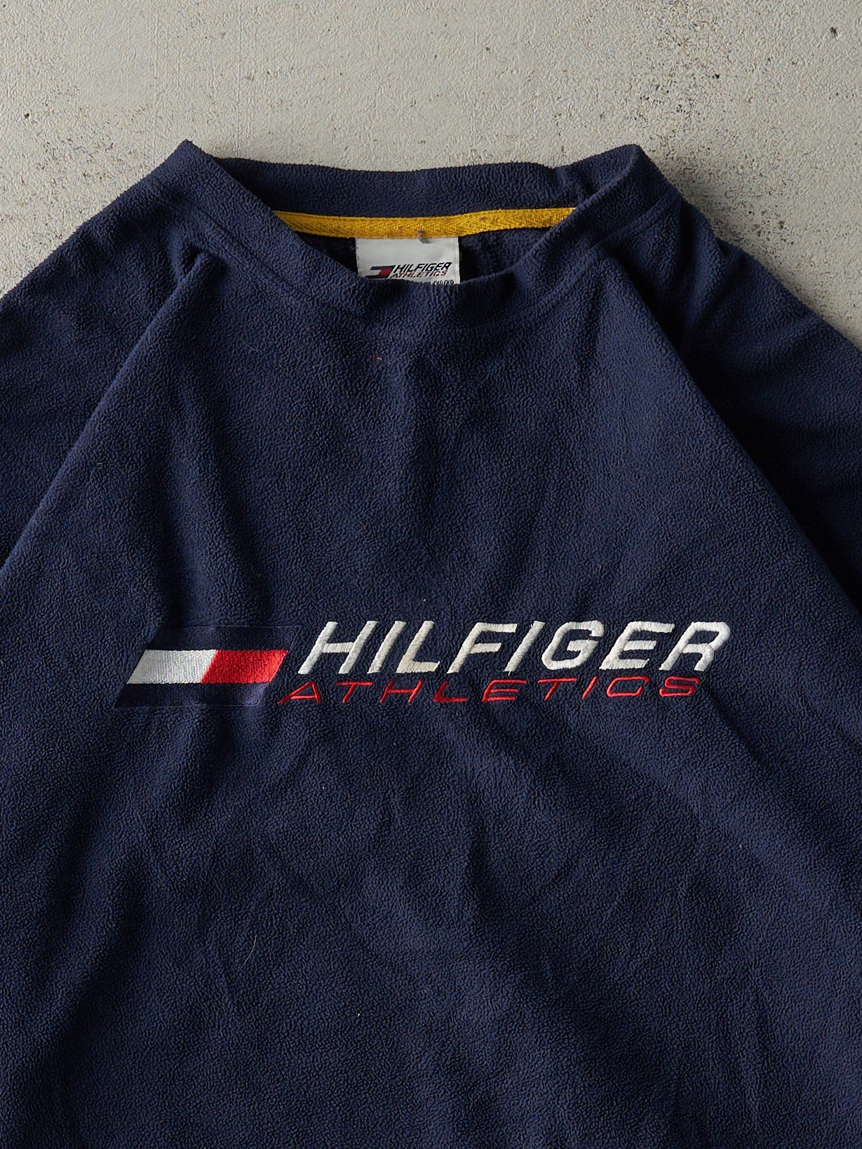 Vintage Y2K Navy Blue Hilfiger Athletics Fleece Crewneck (L)