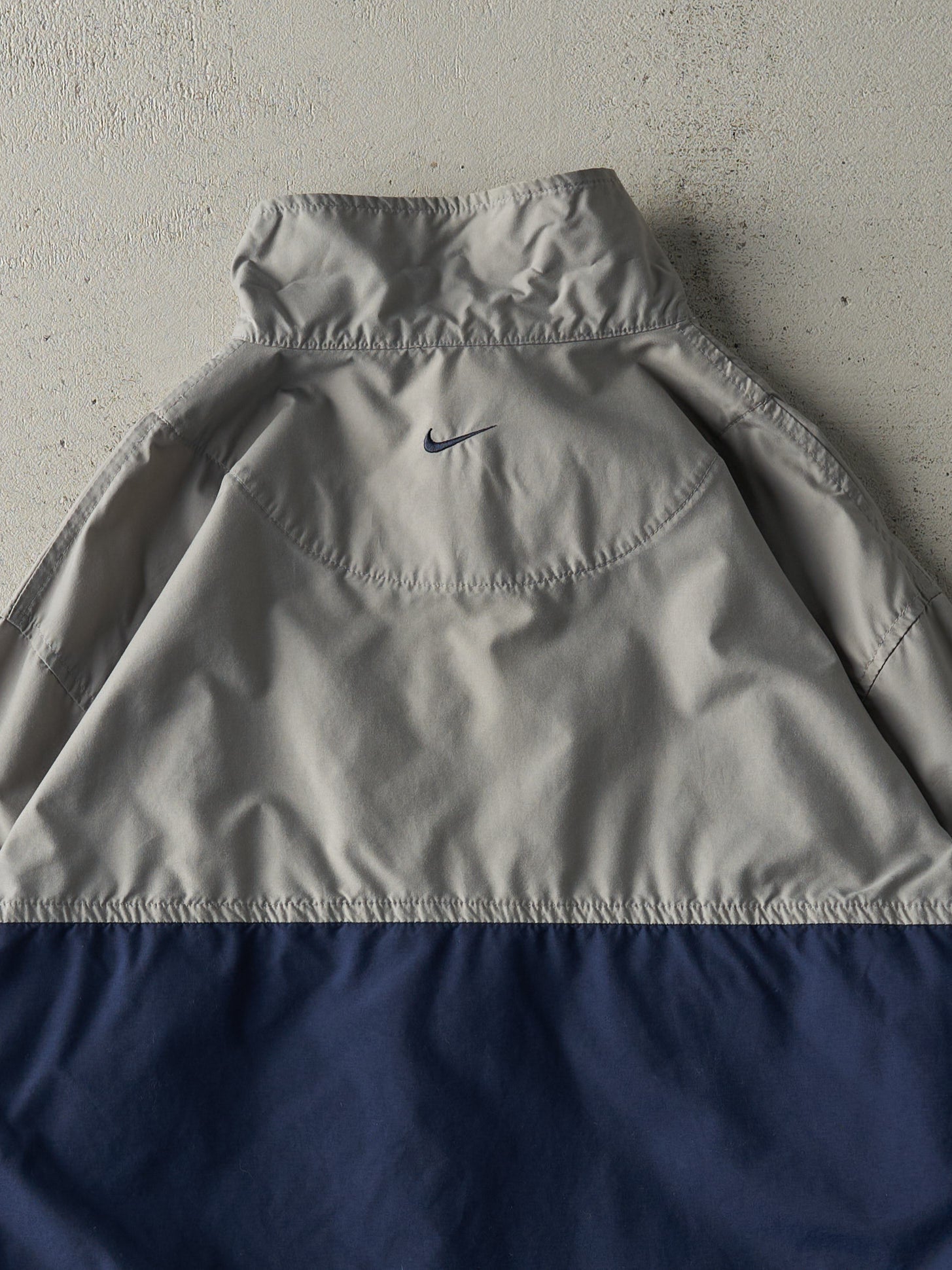 Vintage Y2K Grey & Navy Nike Quarter Zip Windbreaker Jacket (M/L)