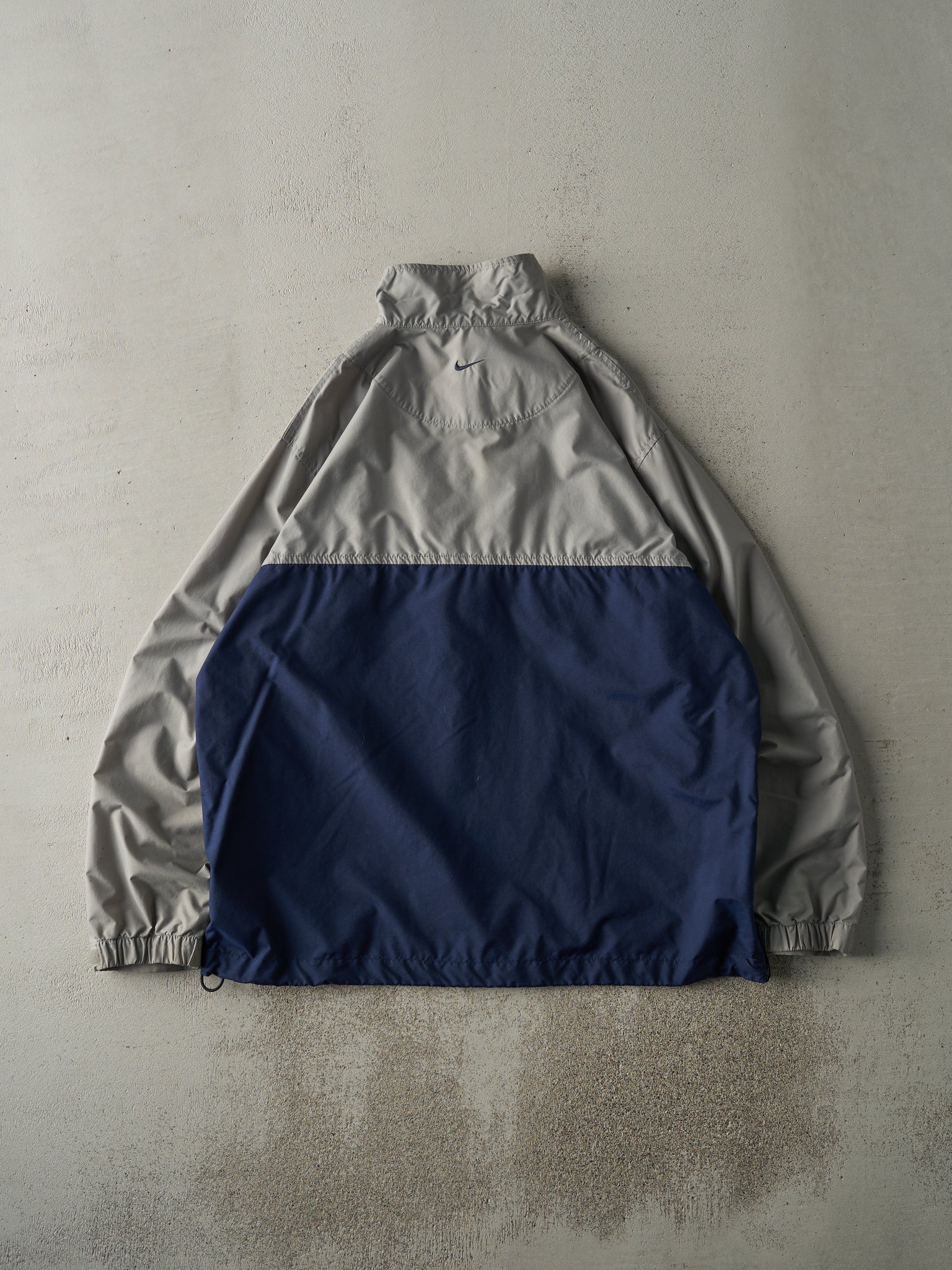 Vintage Y2K Grey & Navy Nike Quarter Zip Windbreaker Jacket (M/L)