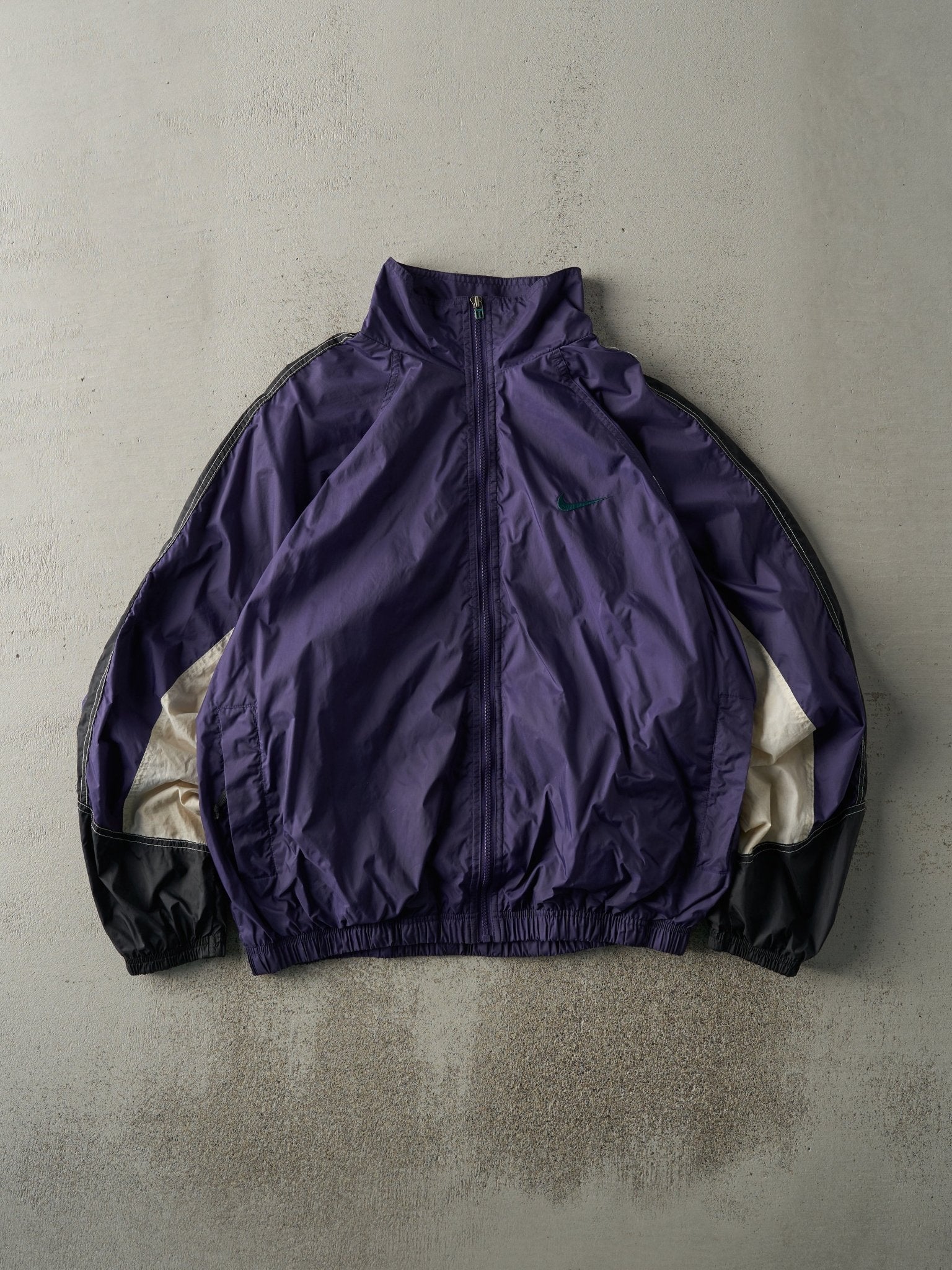 Vintage 90s Purple, Black & White Nike Windbreaker Jacket (M)