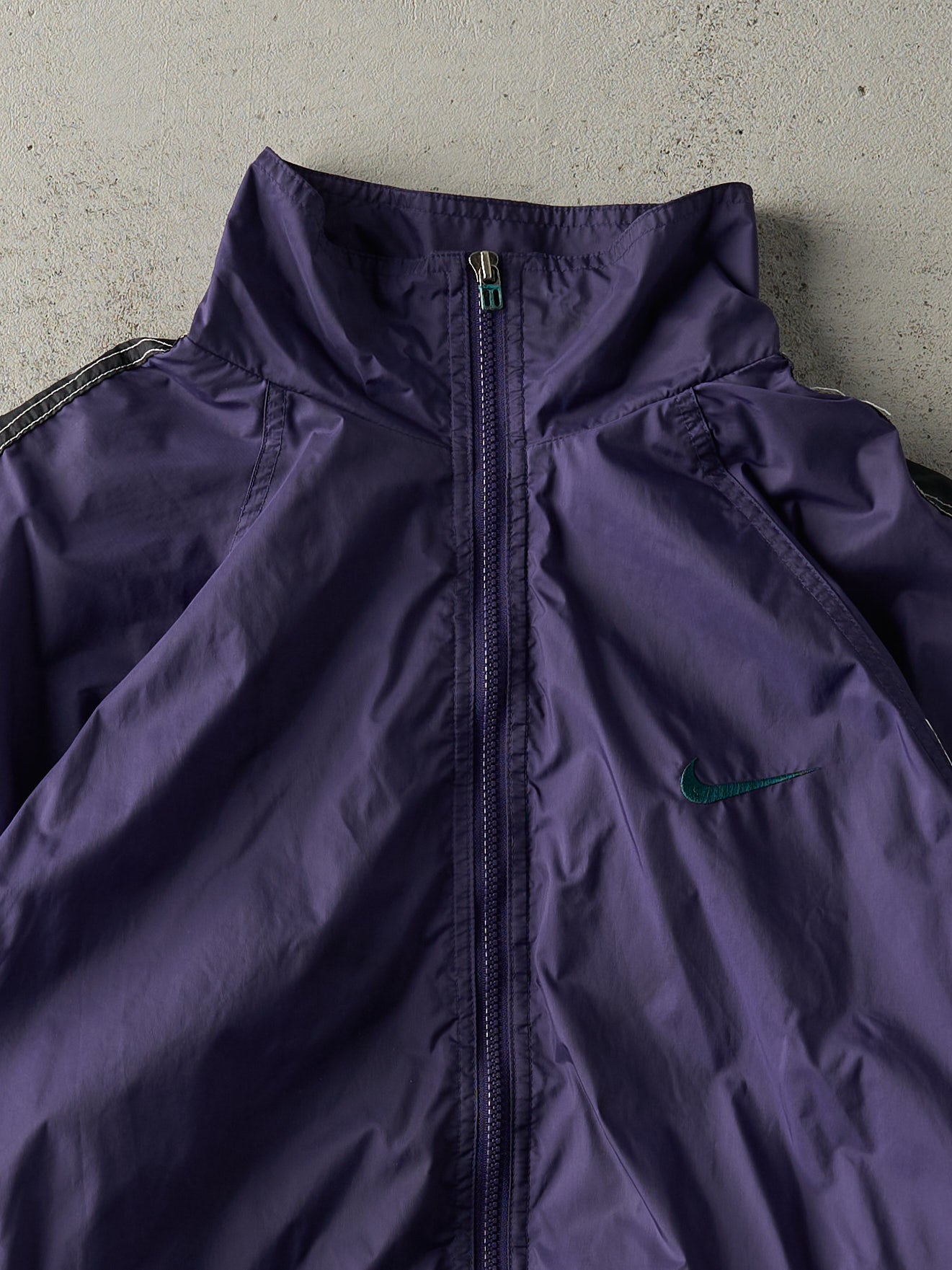Vintage 90s Purple, Black & White Nike Windbreaker Jacket (M)