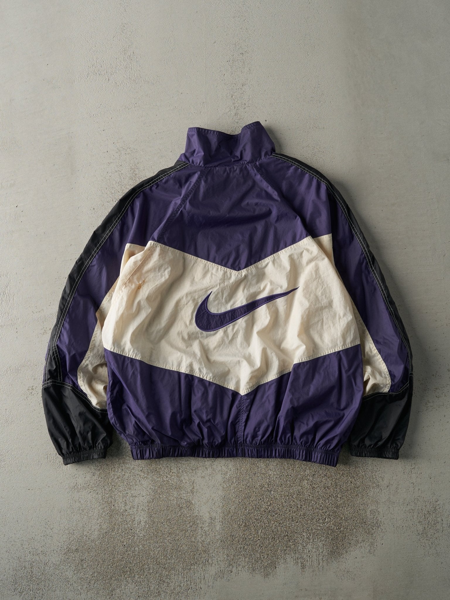 Vintage 90s Purple, Black & White Nike Windbreaker Jacket (M)