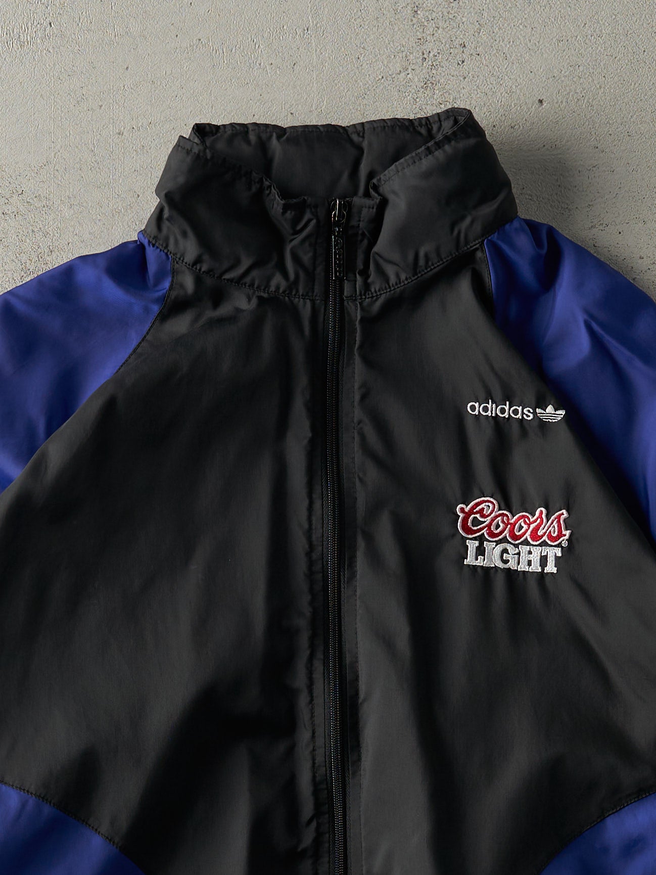 Vintage Y2K Blue & Black Adidas Coors Light Windbreaker Jacket (M)