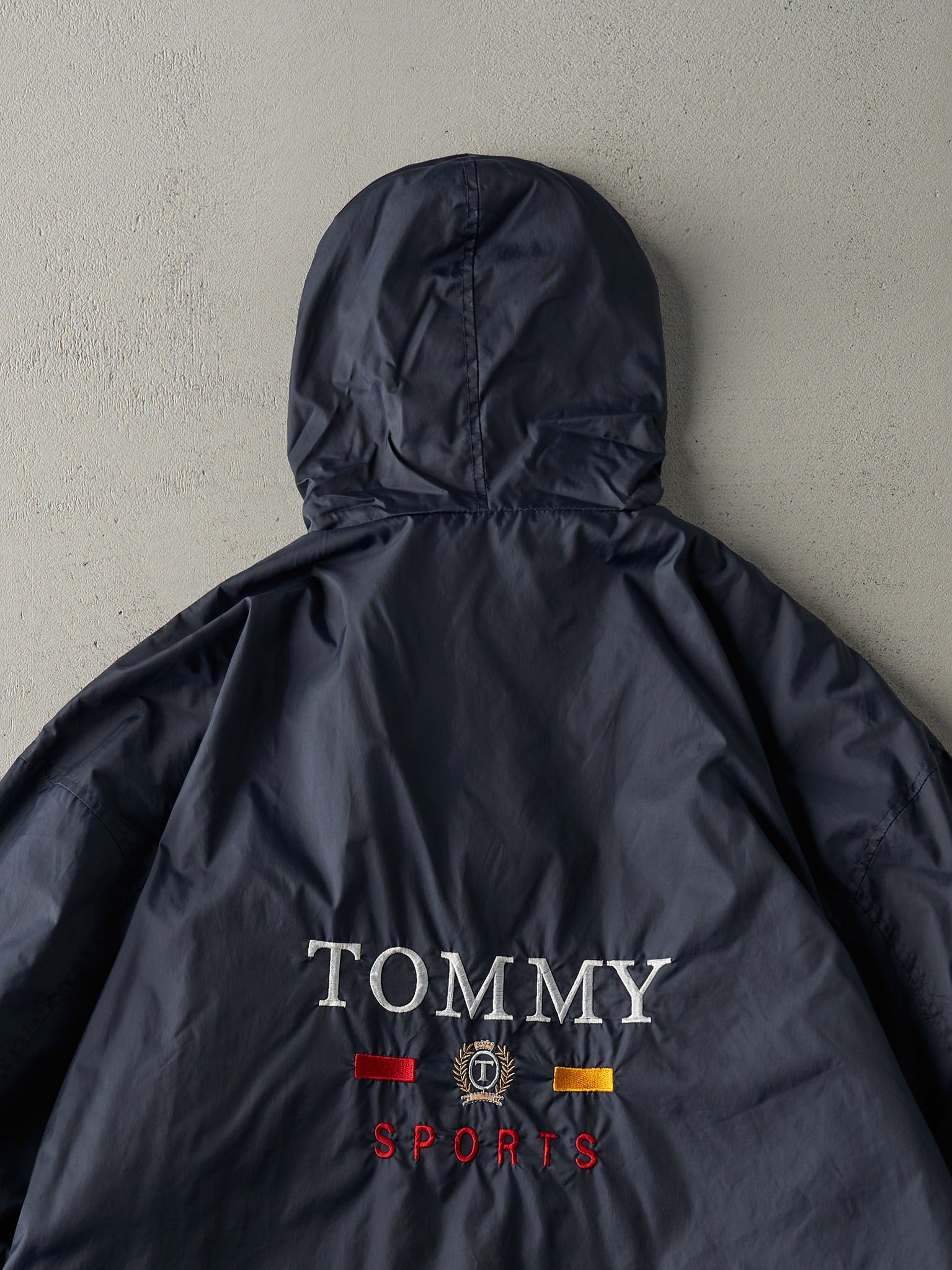 Vintage Y2K Navy Blue Tommy Sport Fleece Lined Reversible Jacket (XL)