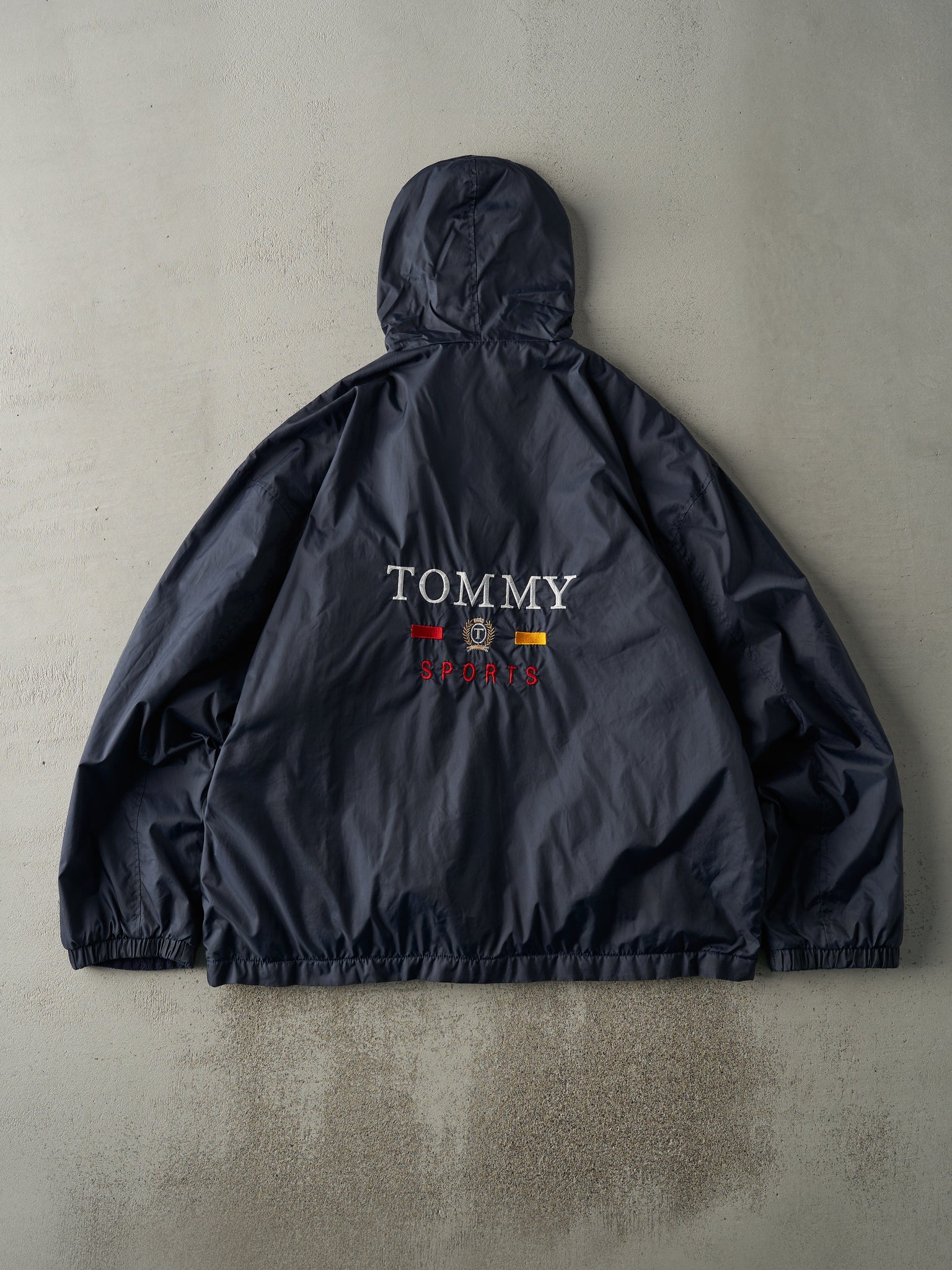 Vintage Y2K Navy Blue Tommy Sport Fleece Lined Reversible Jacket (XL)