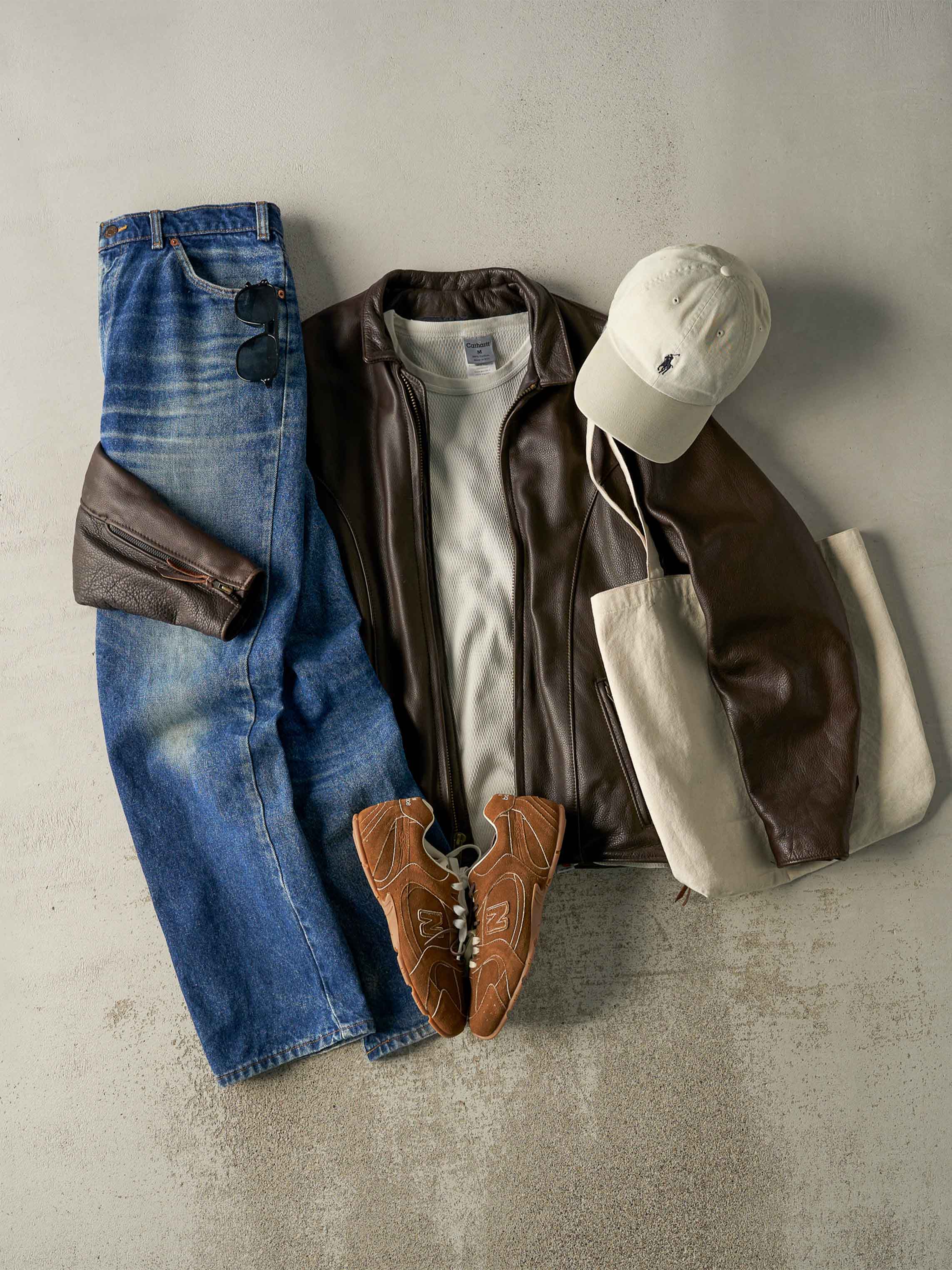 Vintage 90s Brown Leather Jacket (M)