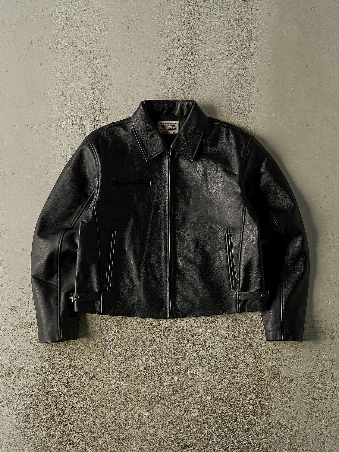 Everyday Boxy Leather Jacket - Solid Black