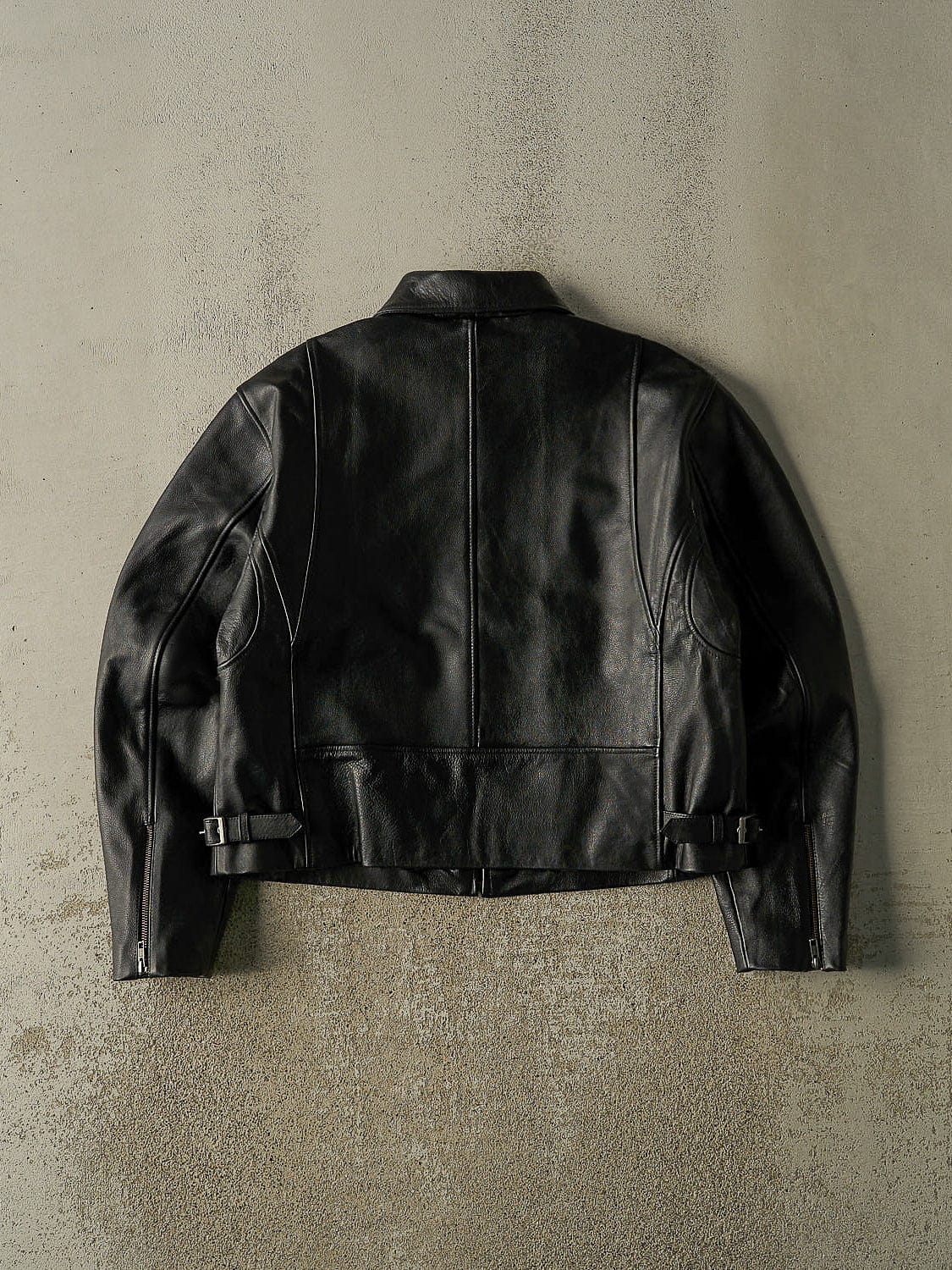 Everyday Boxy Leather Jacket - Solid Black
