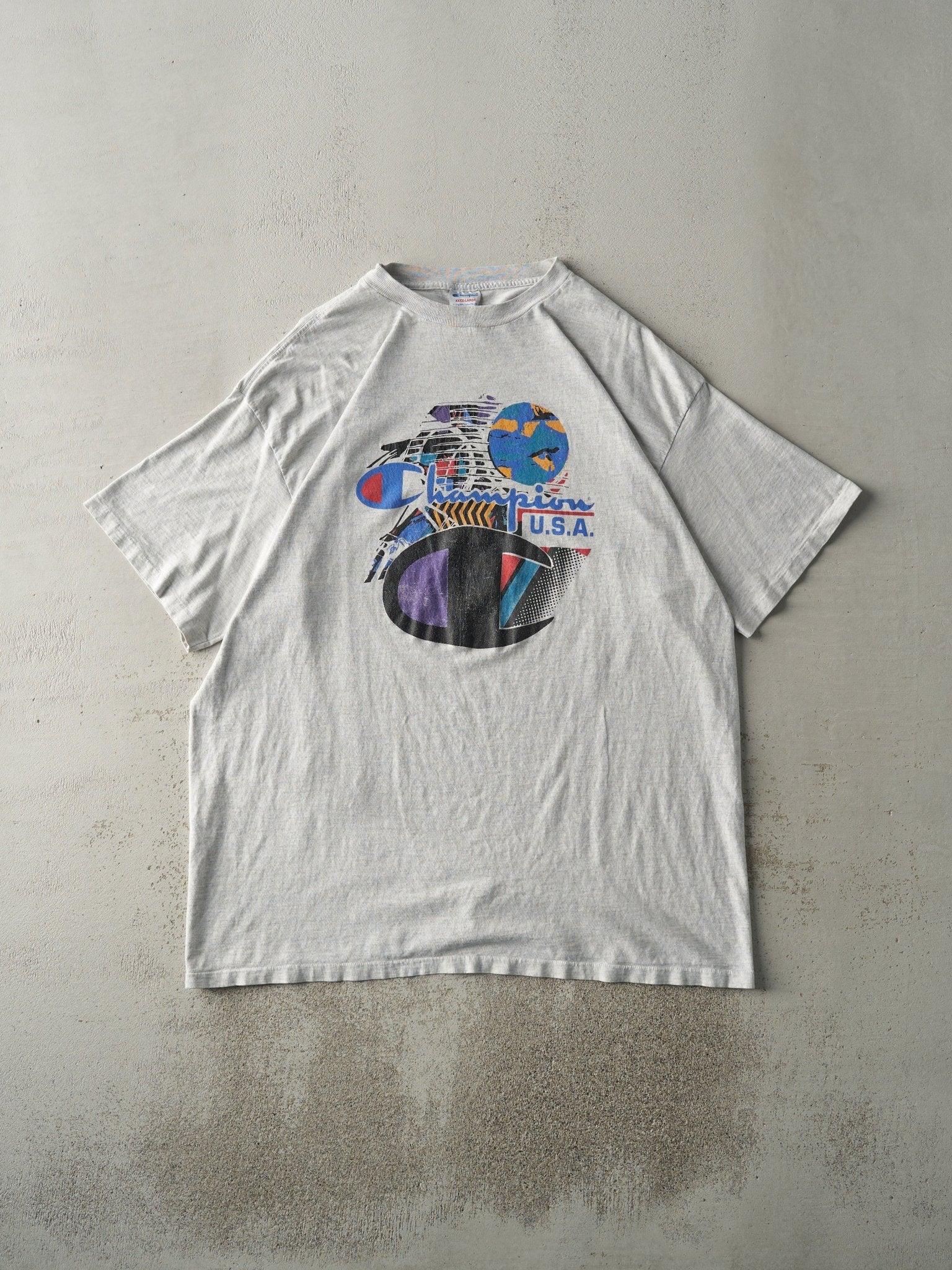 Vintage 90s Heather Grey Champion Single Stitch Tee (XL/XXL)