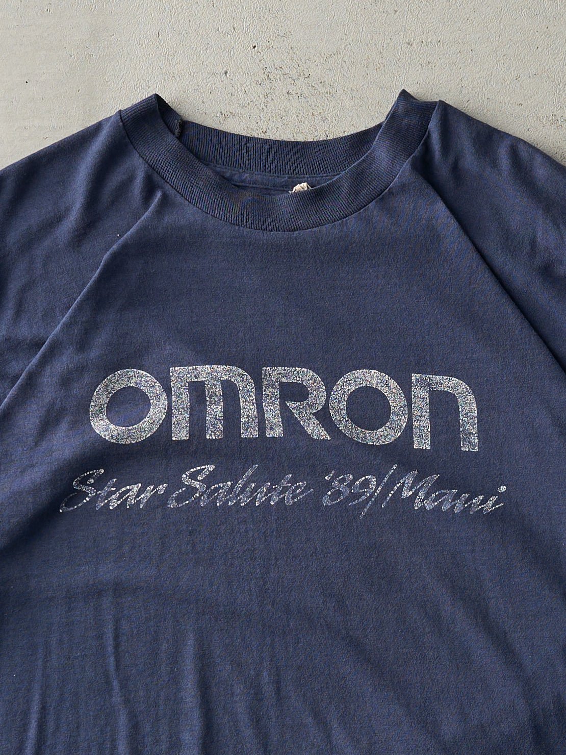 Vintage 89' Navy Blue Omron Maui Single Stitch Tee (M/L)