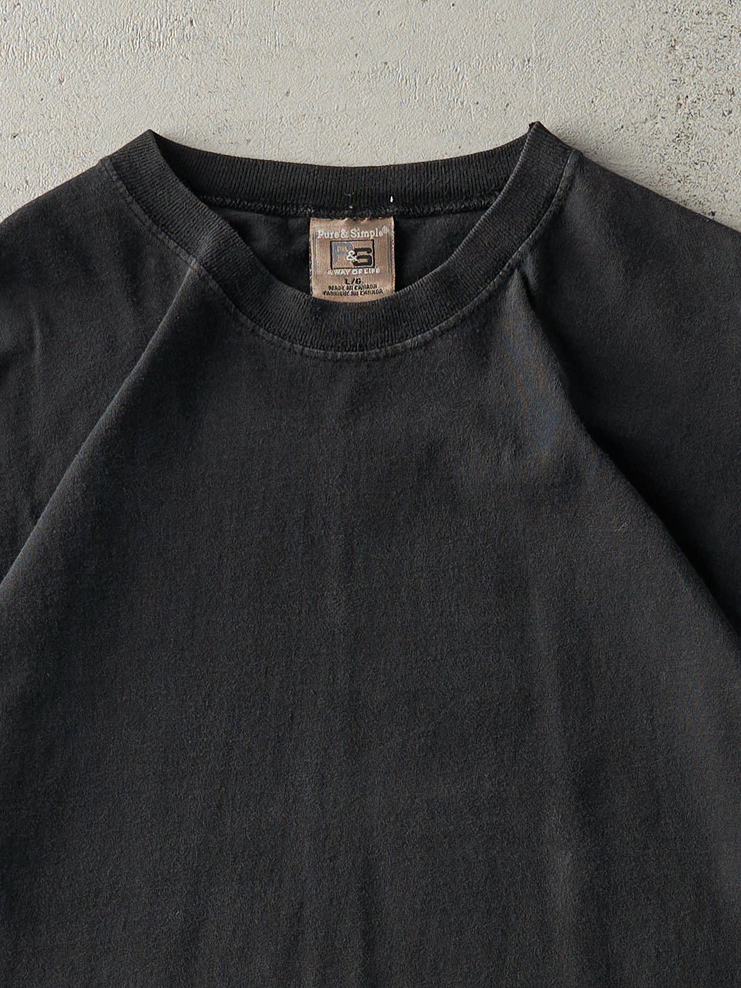 Vintage 90s Black Blank Tee (M/L)
