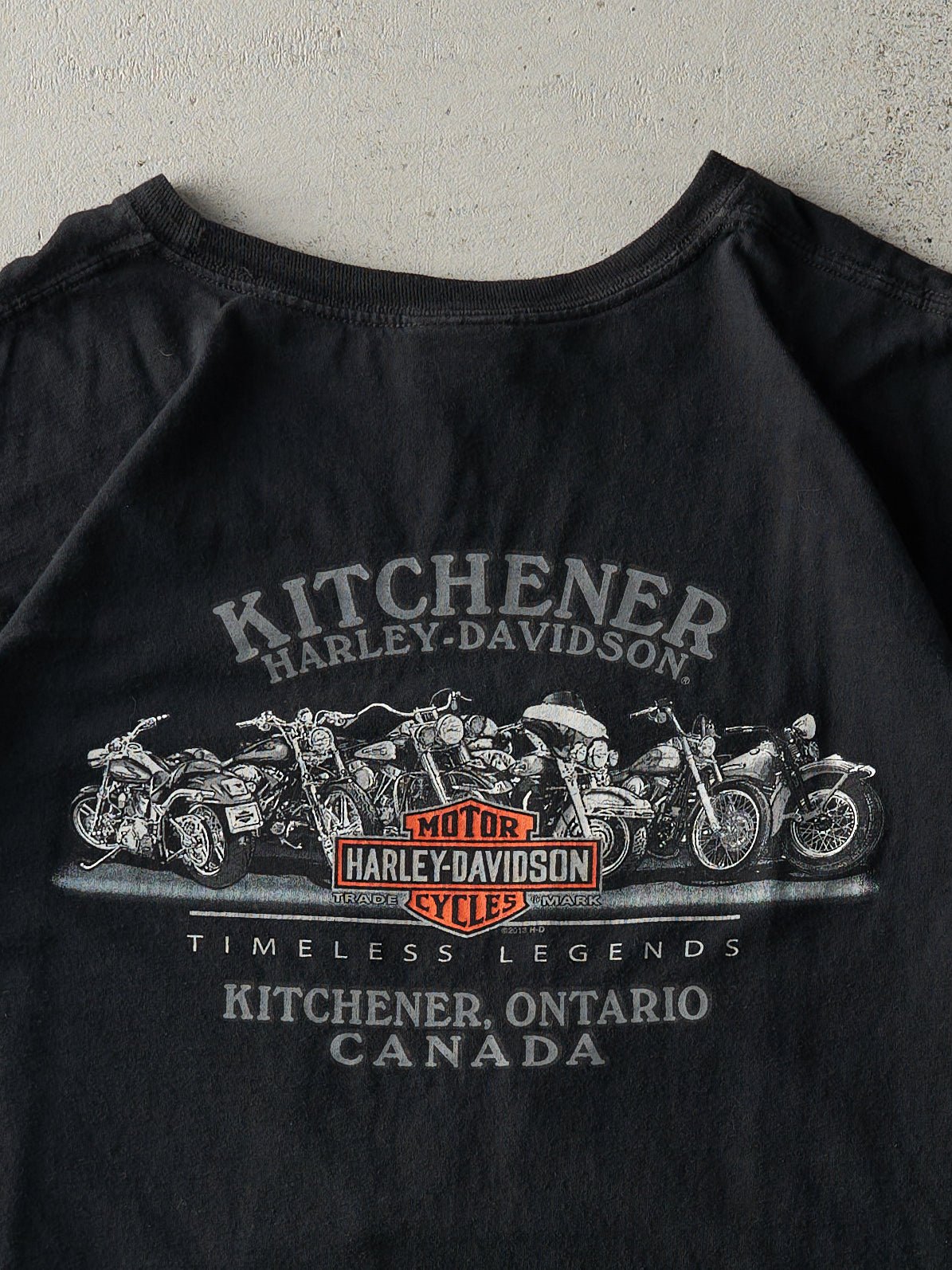 13' Black Kitchener Ontario Harley Davidson Boxy Tee (XL)