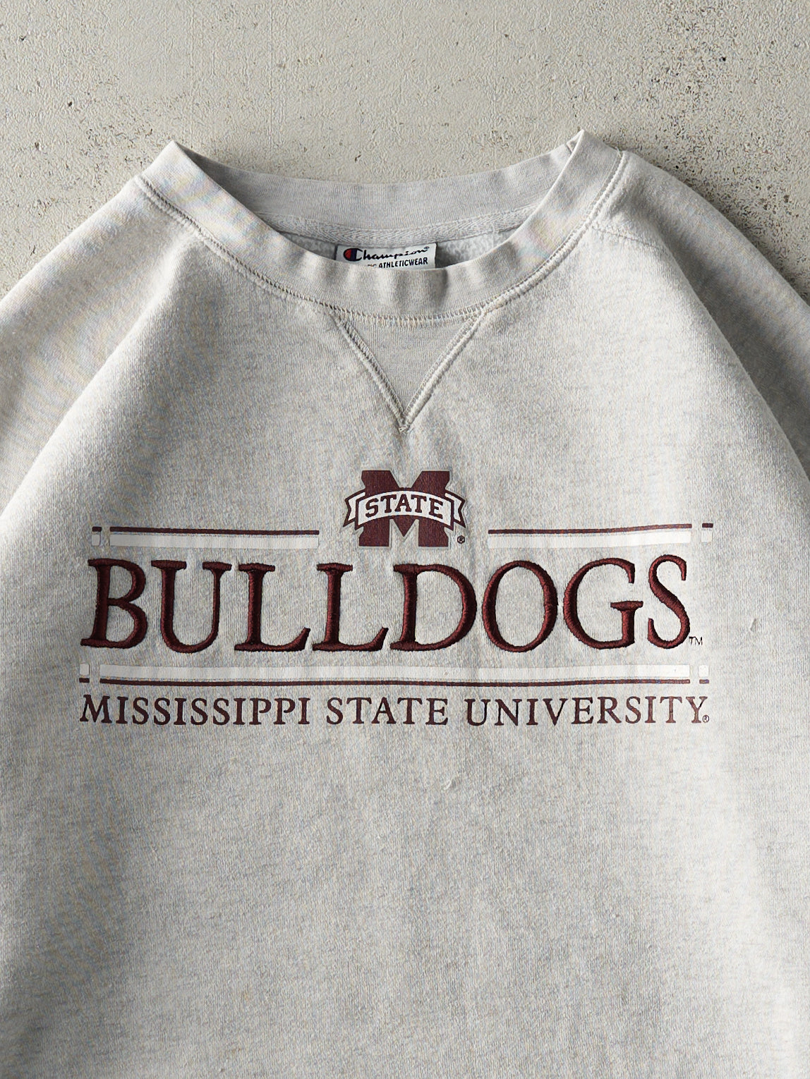 Vintage Y2K Grey Mississippi State University Embroidered Crewneck (L)